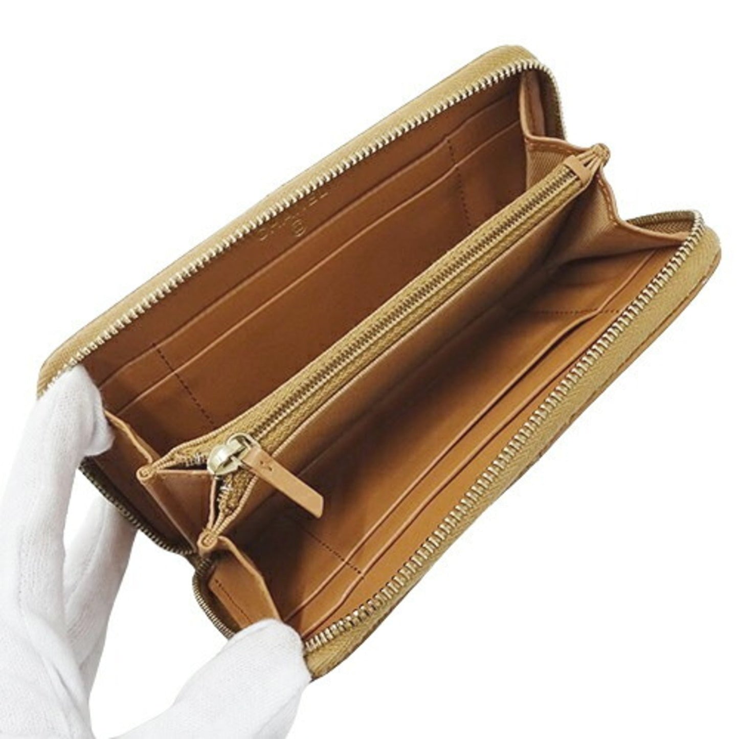 Chanel Brown Leather Long Bill Wallet (Bi-Fold) ()