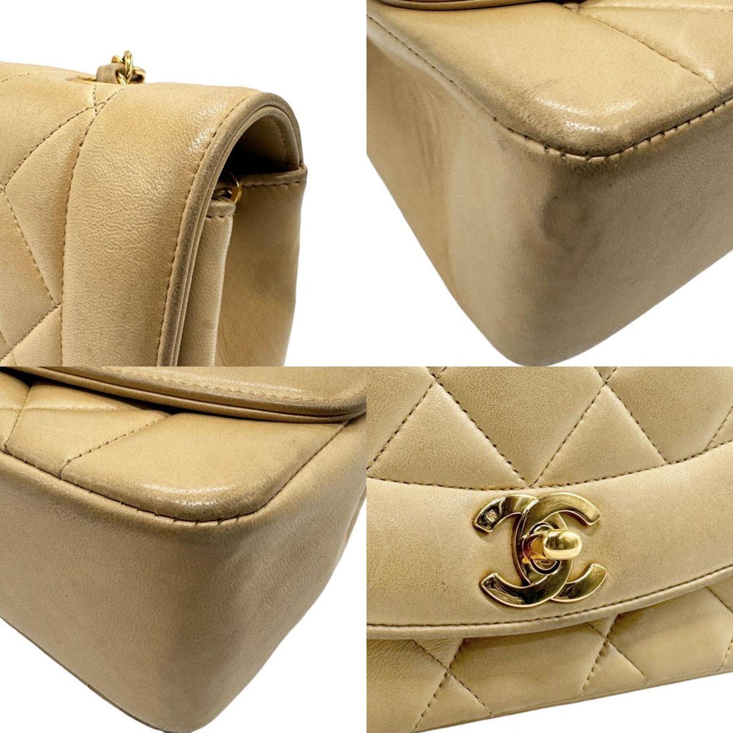 Chanel Beige Leather Shoulder Bag ()