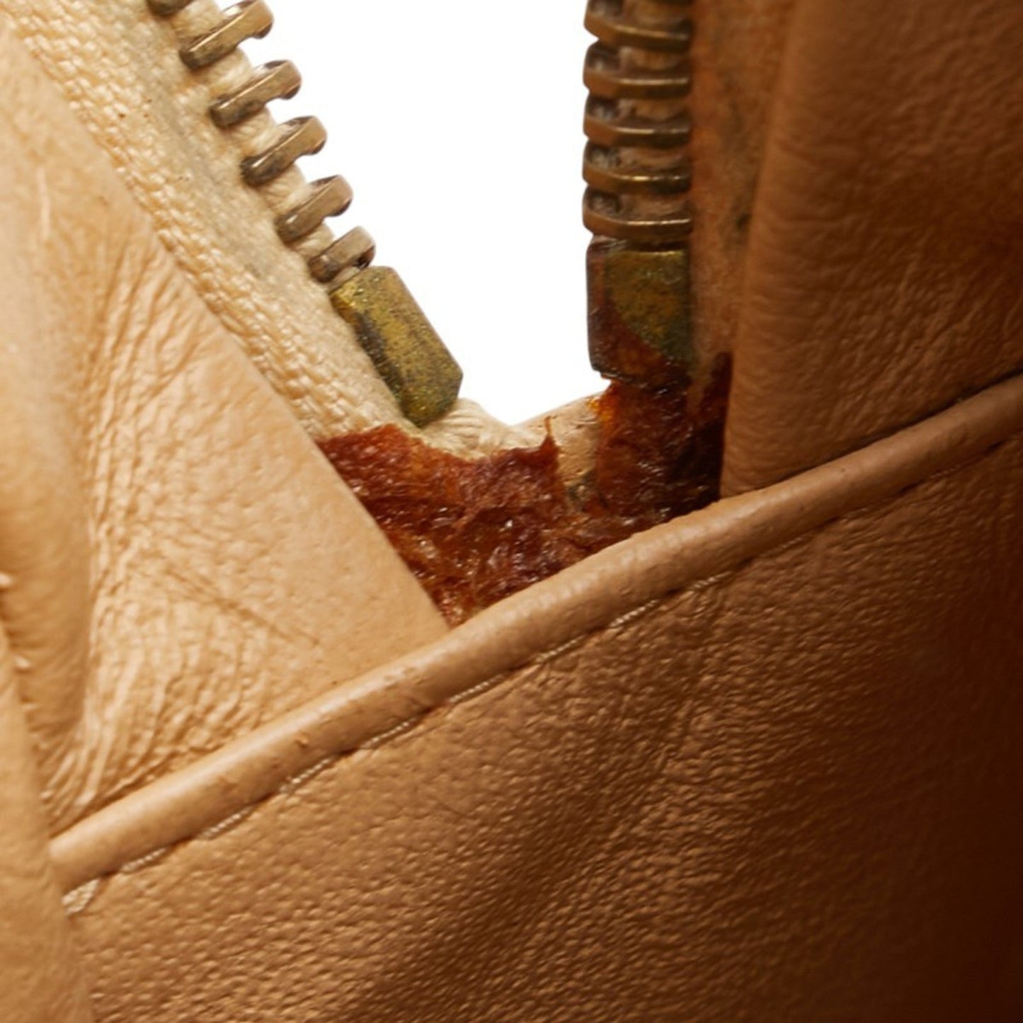 Chanel Beige Brown Canvas Leather Handbag ()