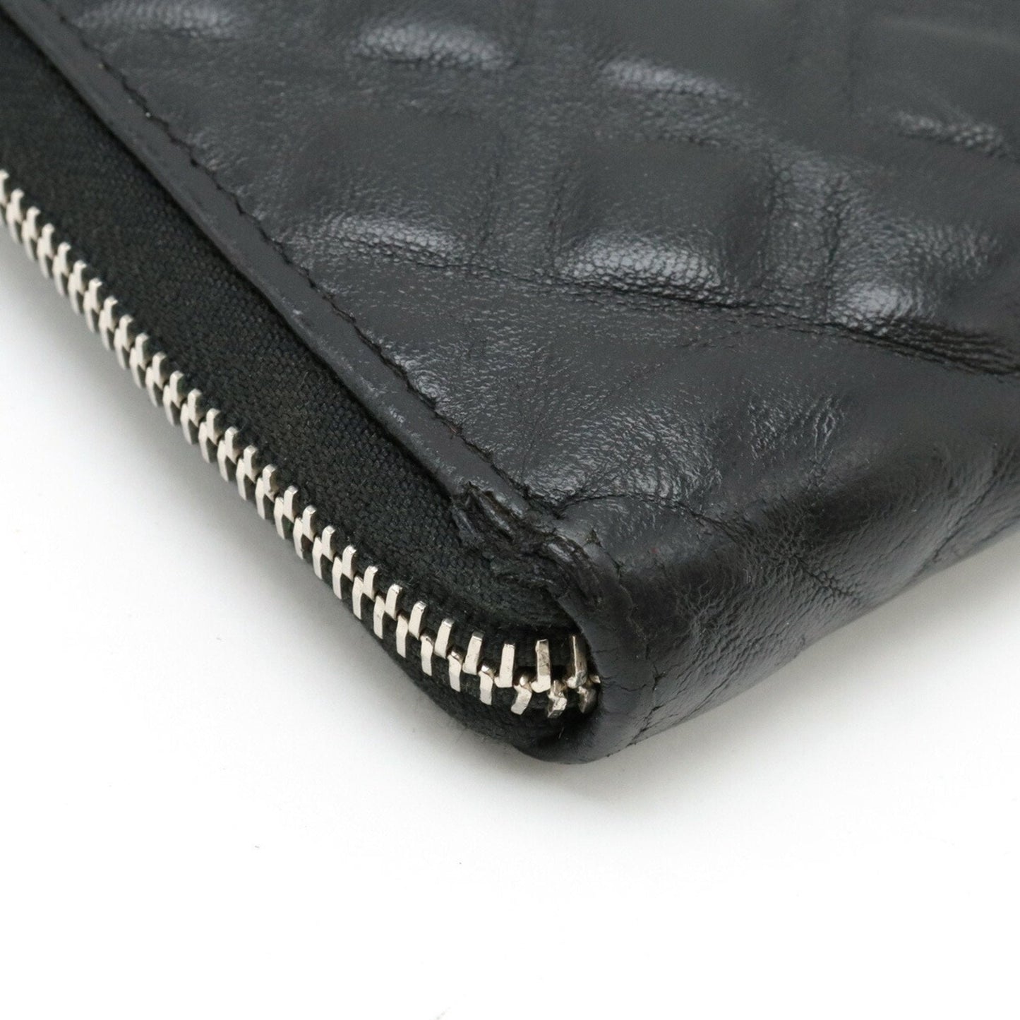 Chanel Black Leather Long Wallet (Bi-Fold) ()