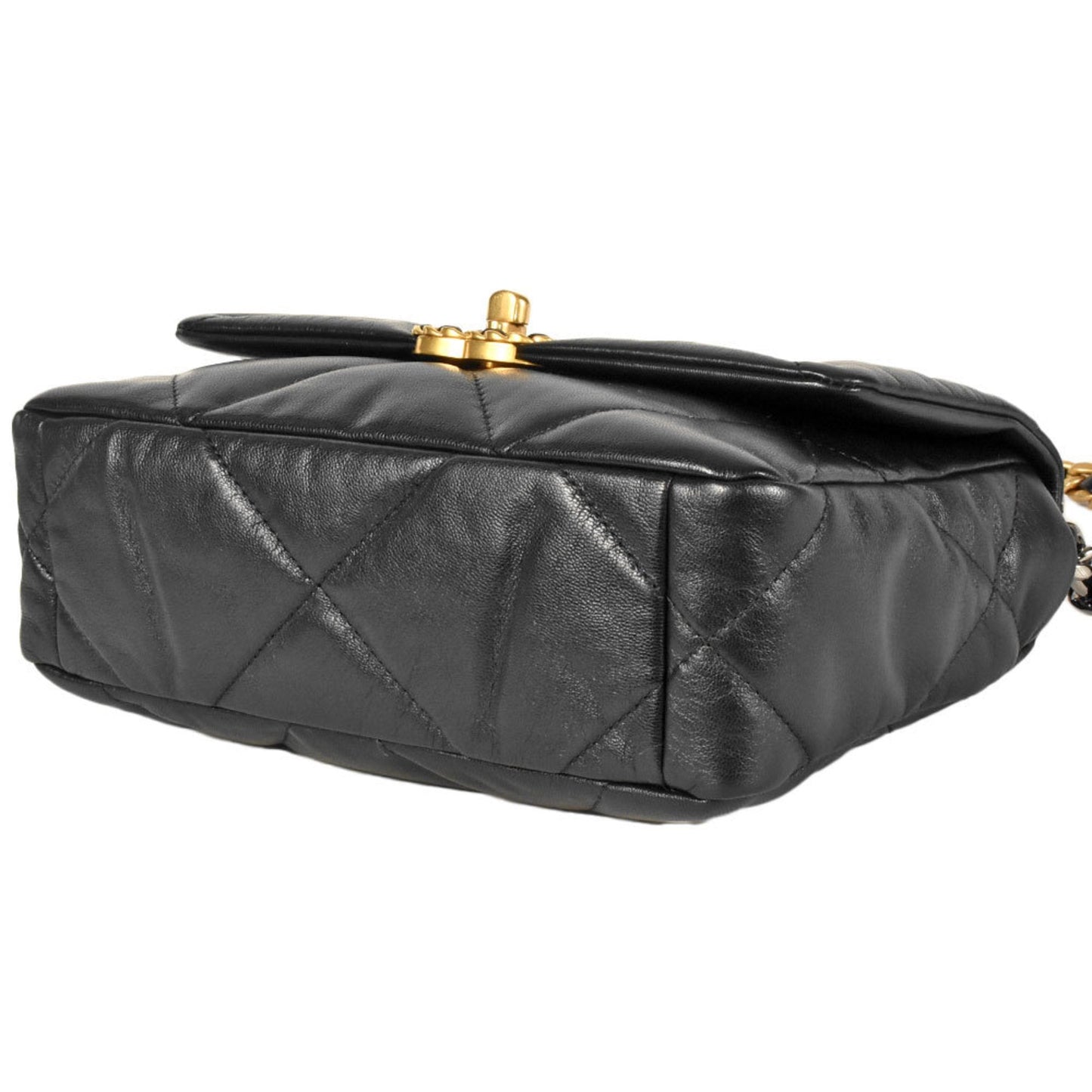 Chanel Black Leather Handbag Shoulder Bag ()