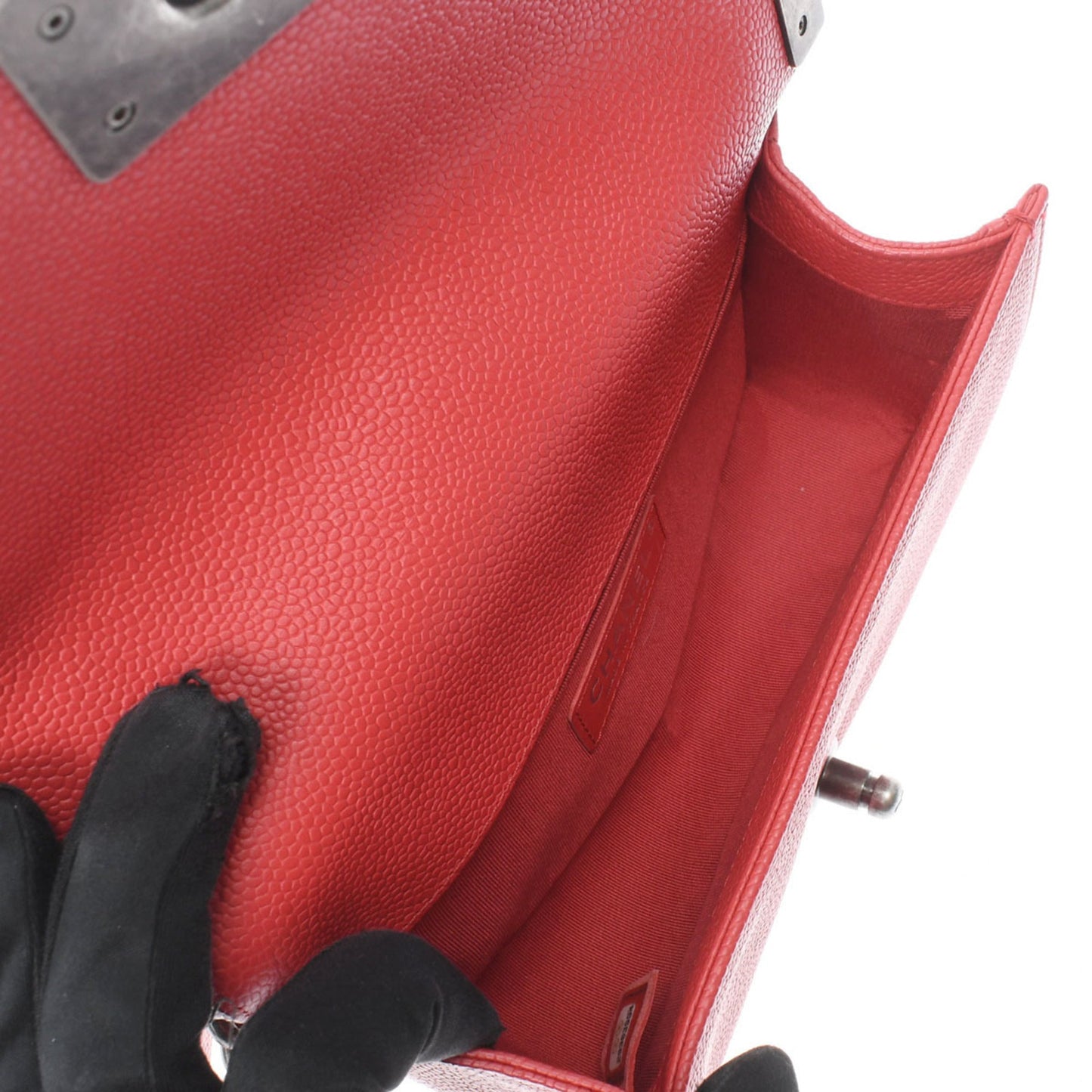 Chanel Red Color Caviar Leather Shoulder Bag ()