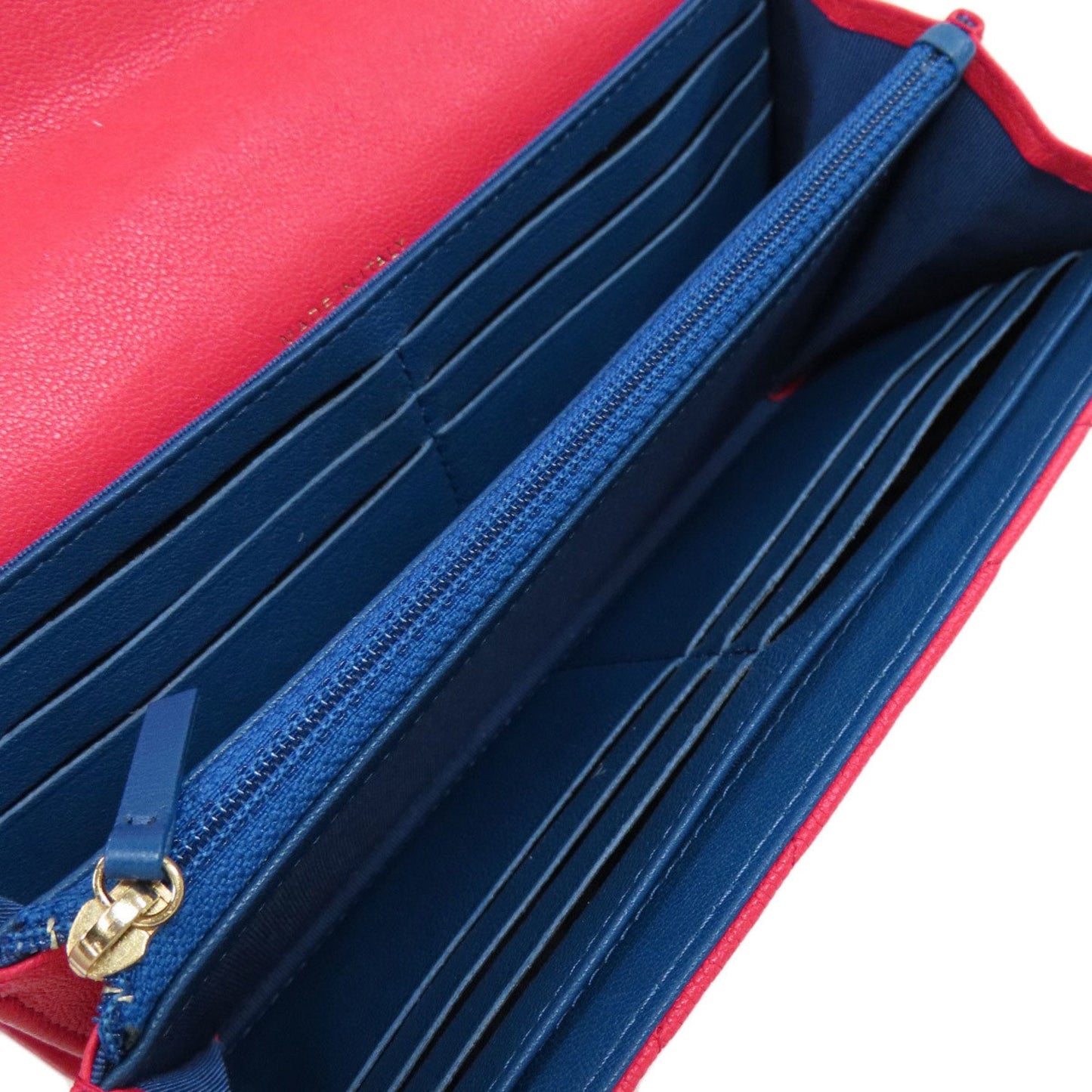 Chanel Pink Leather Long Wallet (Bi-Fold) ()