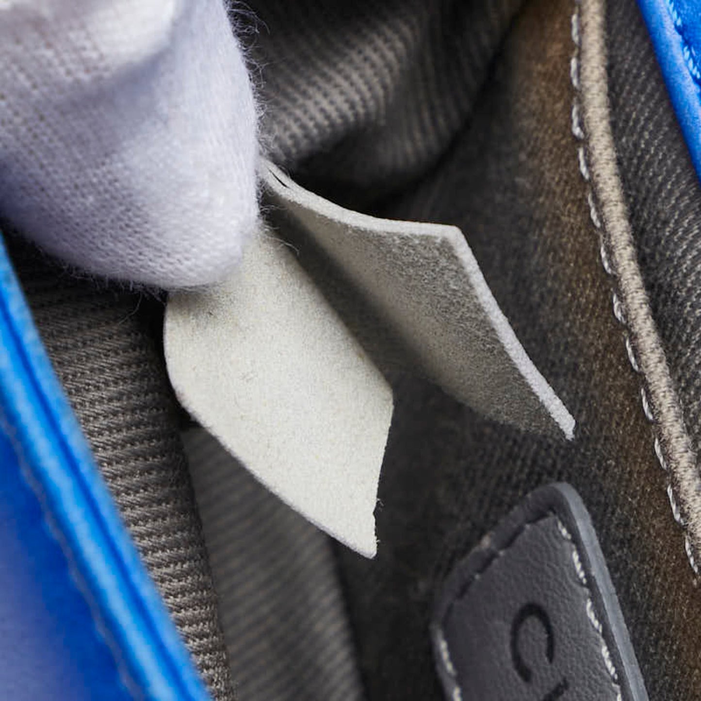 Chanel Blue Silver Leather Shoulder Bag ()