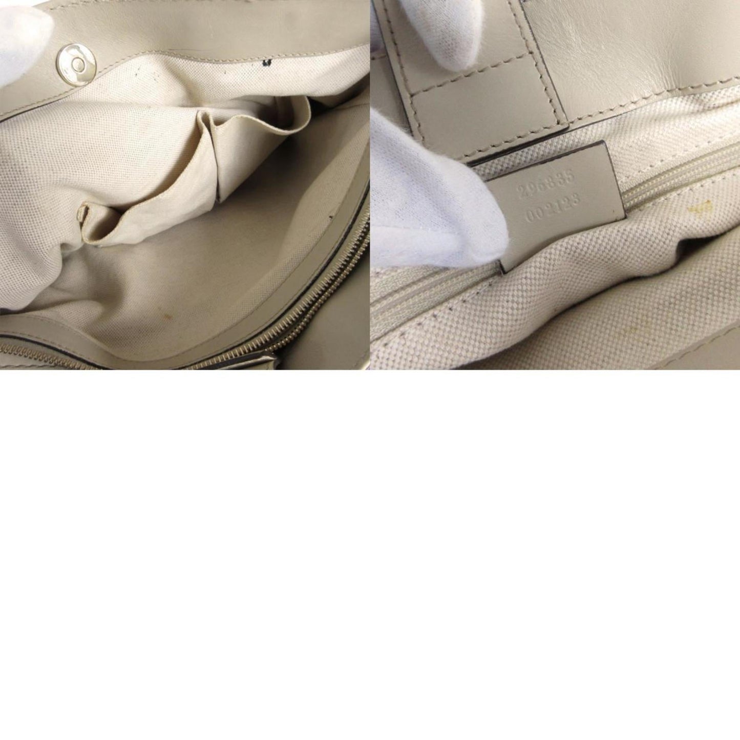 Gucci Beige Canvas Leather Handbag ()
