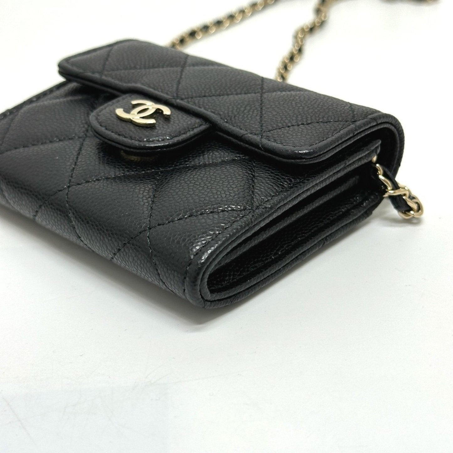 Chanel Black Grained Calfskin Coin Purse/Coin Case ()