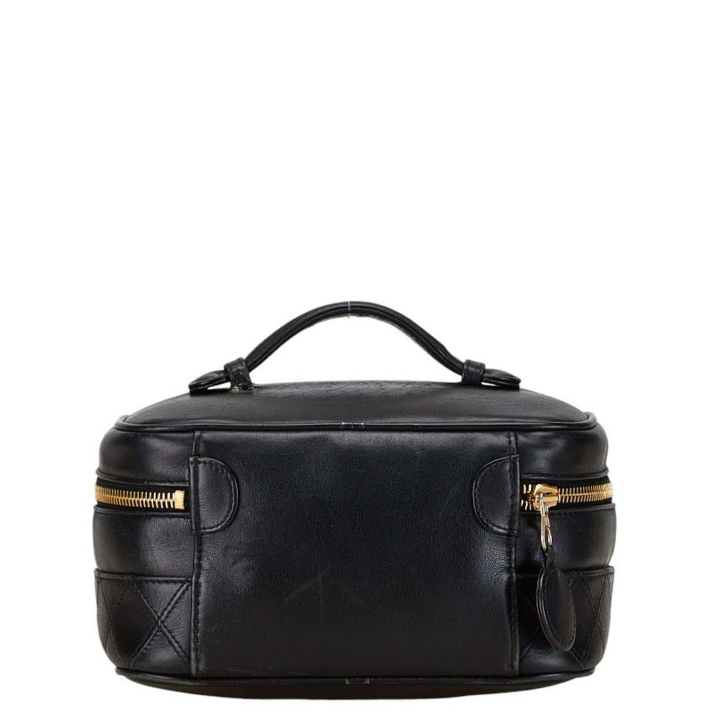 Chanel Black Leather Handbag Vanity Bag ()