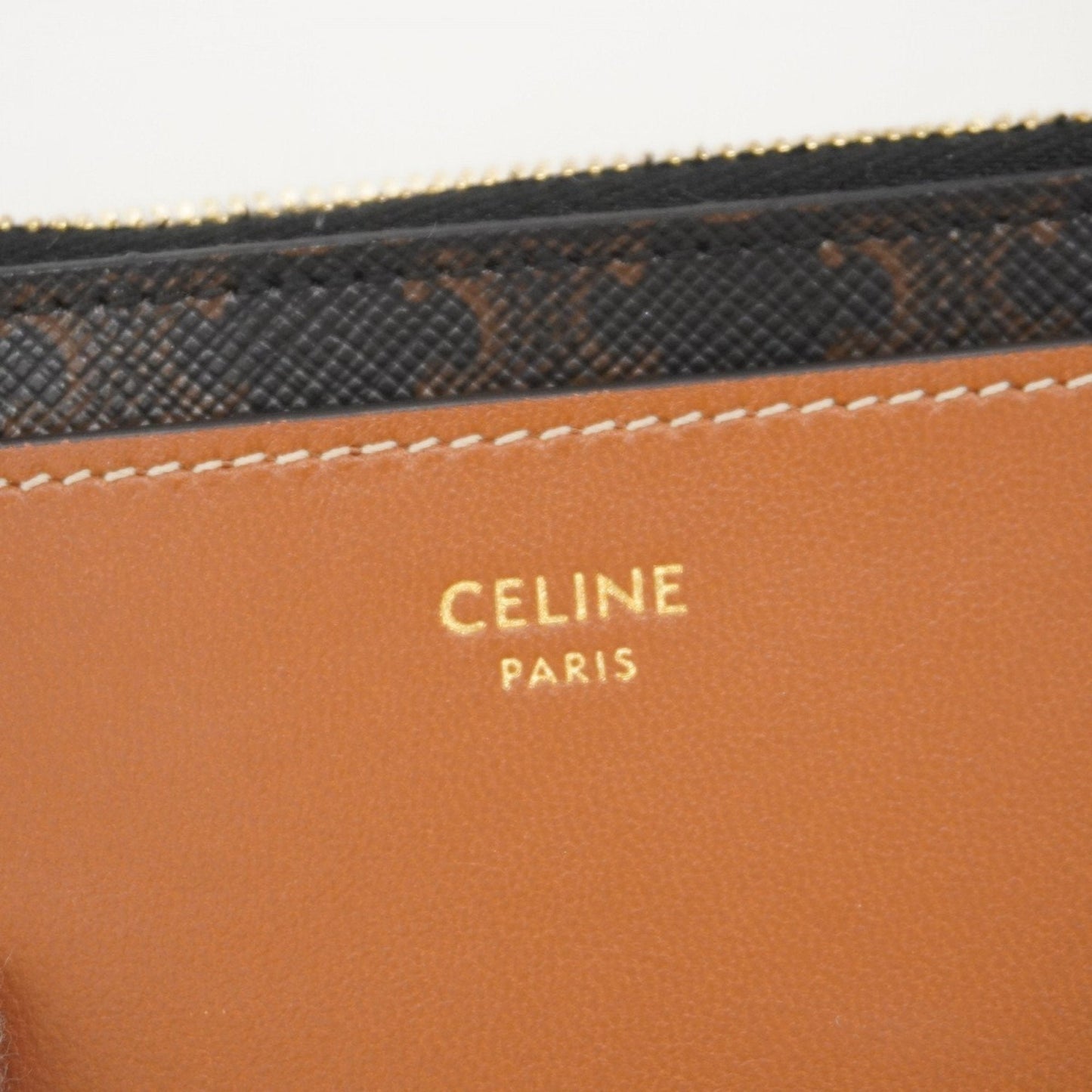 Celine Wallet/Coin Case, Macadam Leather, Brown, Women's