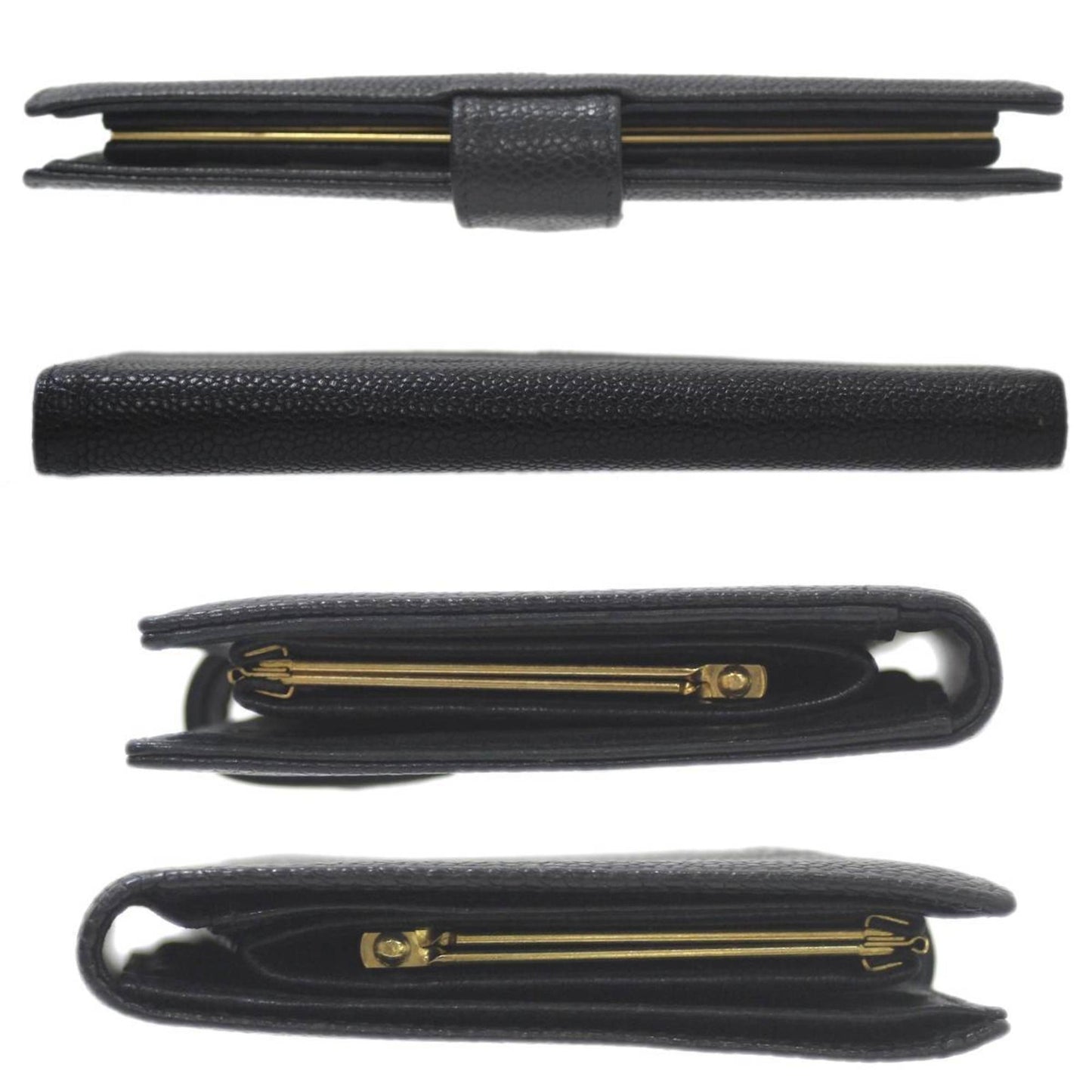 Chanel Black Grained Calfskin Wallet (Bi-Fold) ()