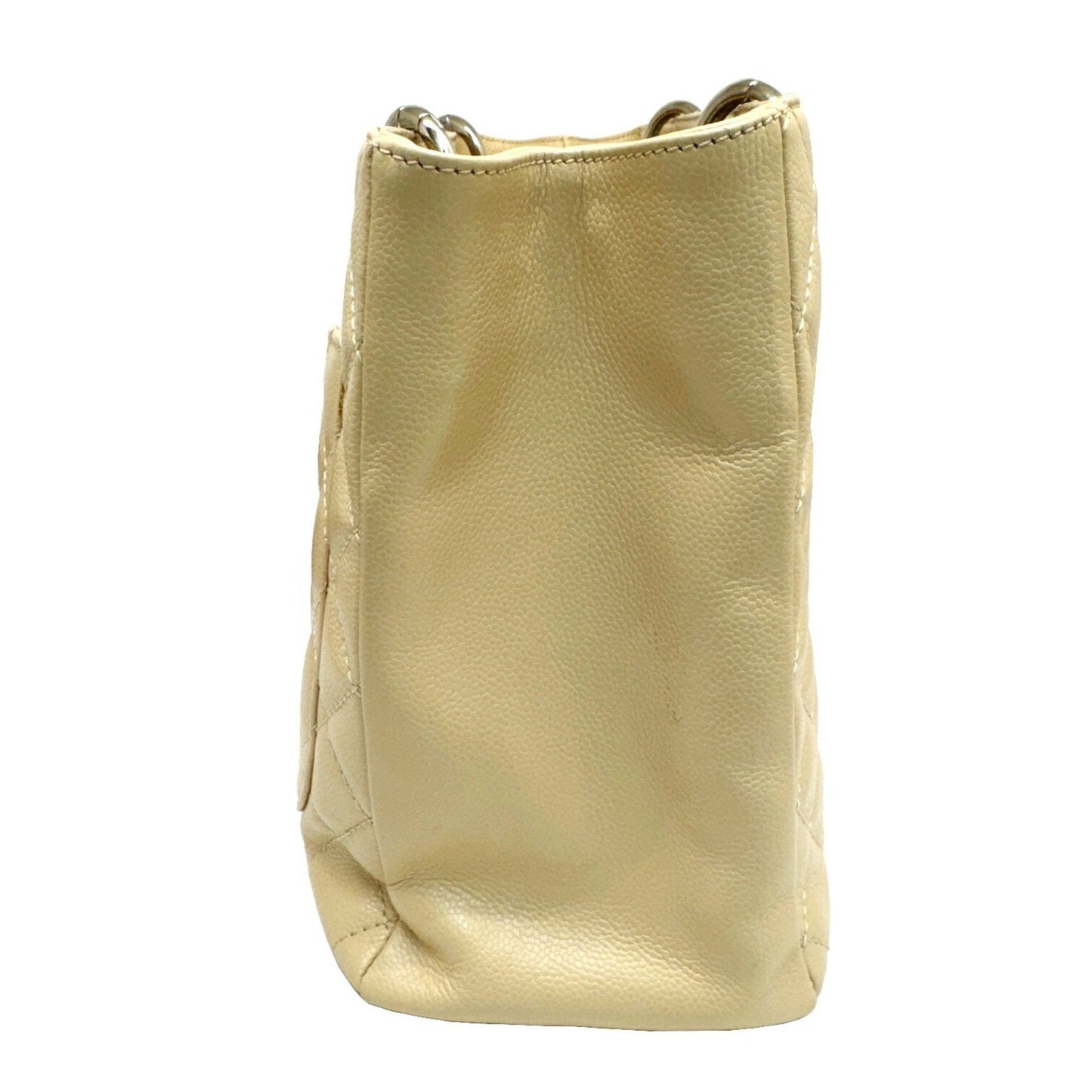 Chanel Beige Grained Calfskin Shoulder Bag ()