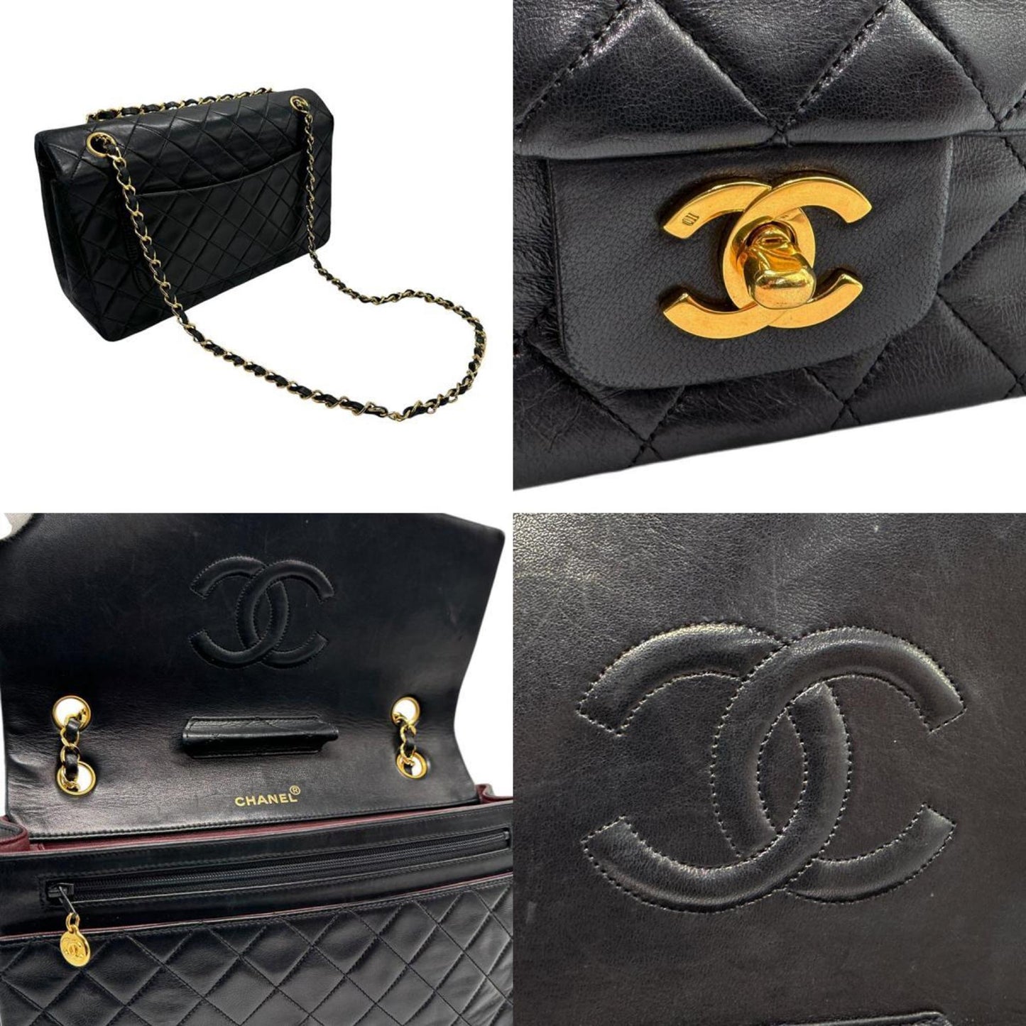 Chanel Black Leather Shoulder Bag ()