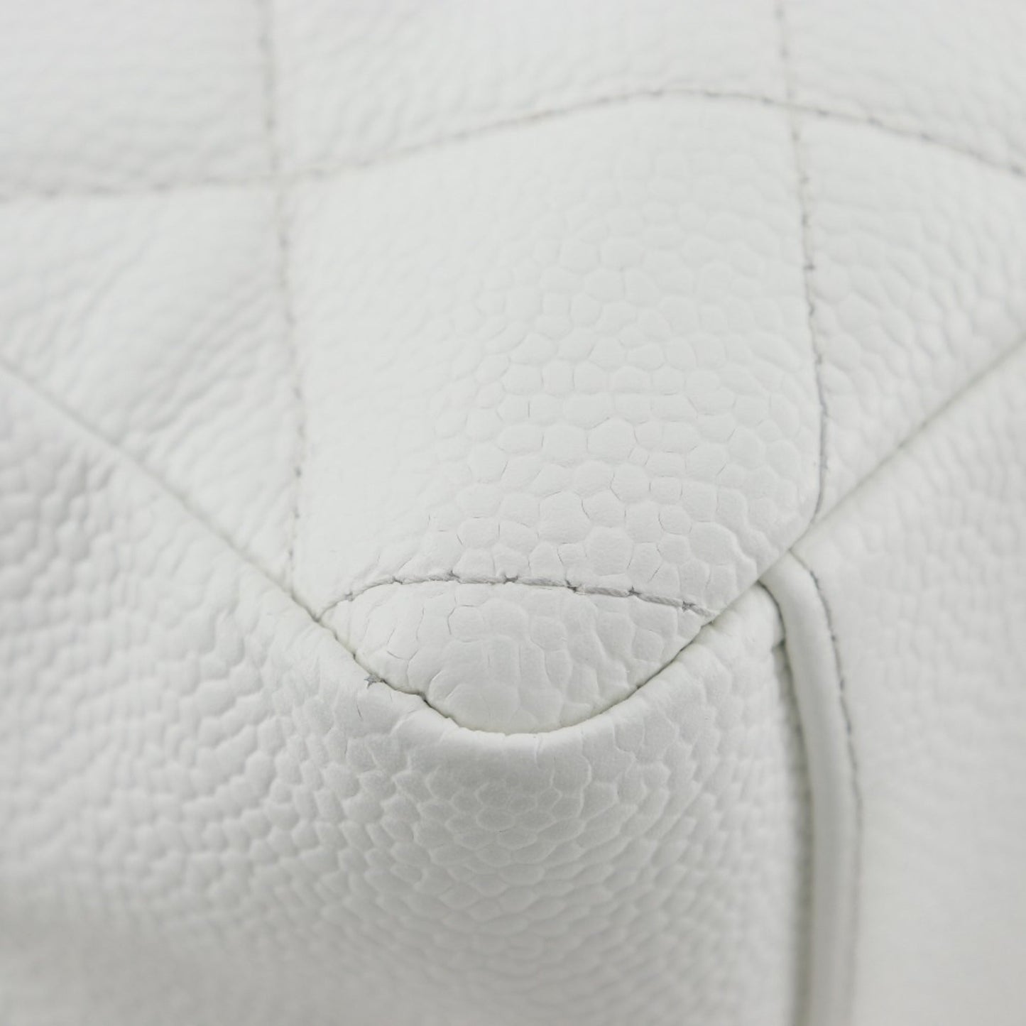 Chanel White Caviar Leather Shoulder Bag Tote Bag ()