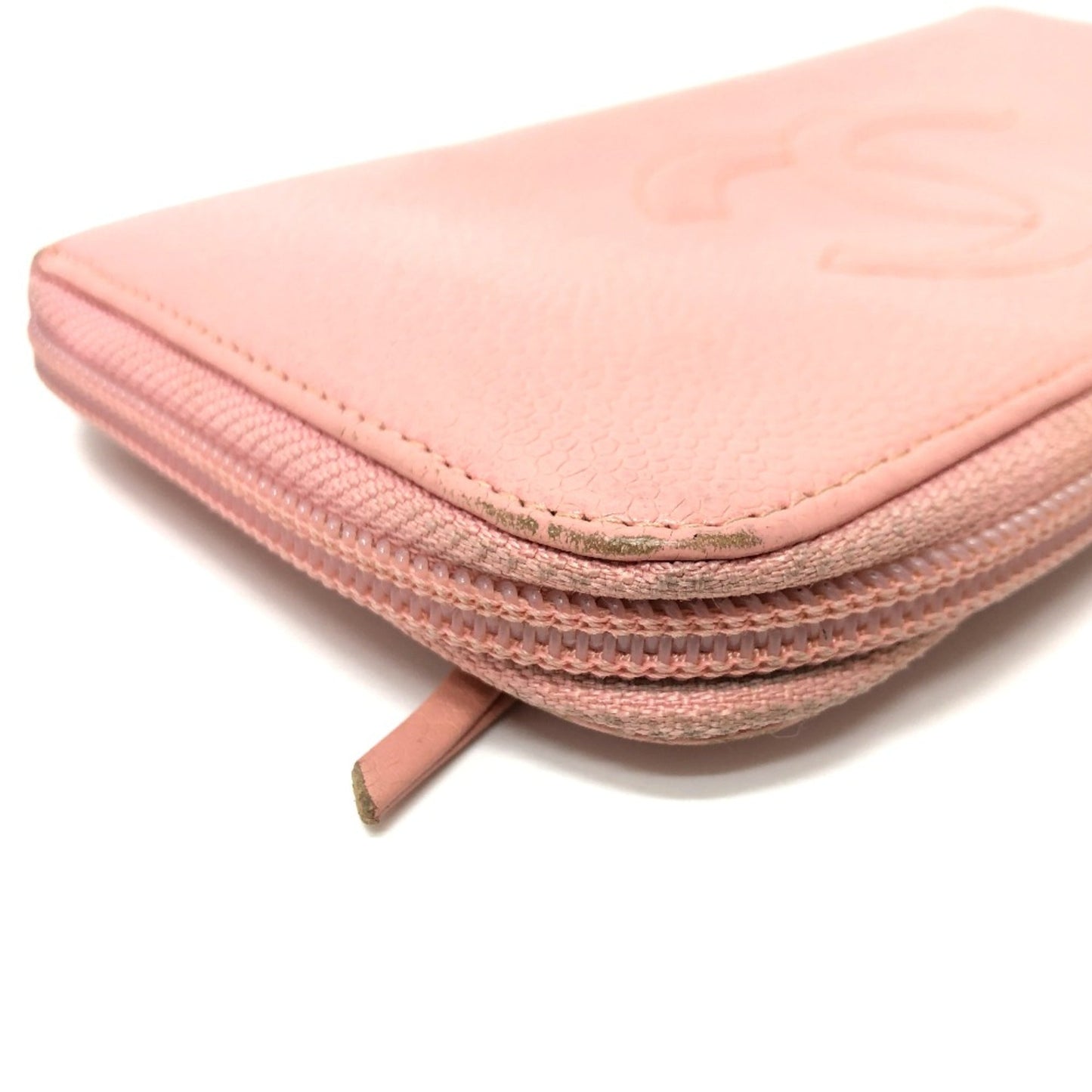 Chanel Pink Leather Long Wallet (Bi-Fold) ()