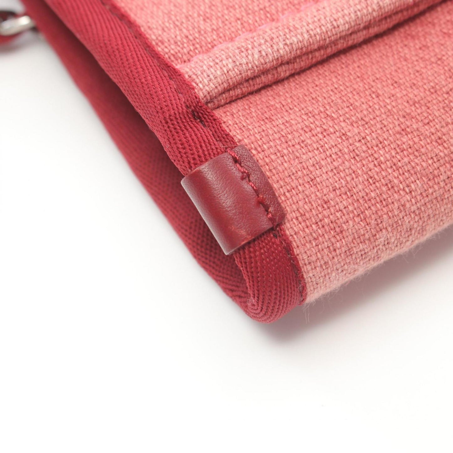 Chanel Red Color Canvas Leather Tote Bag ()