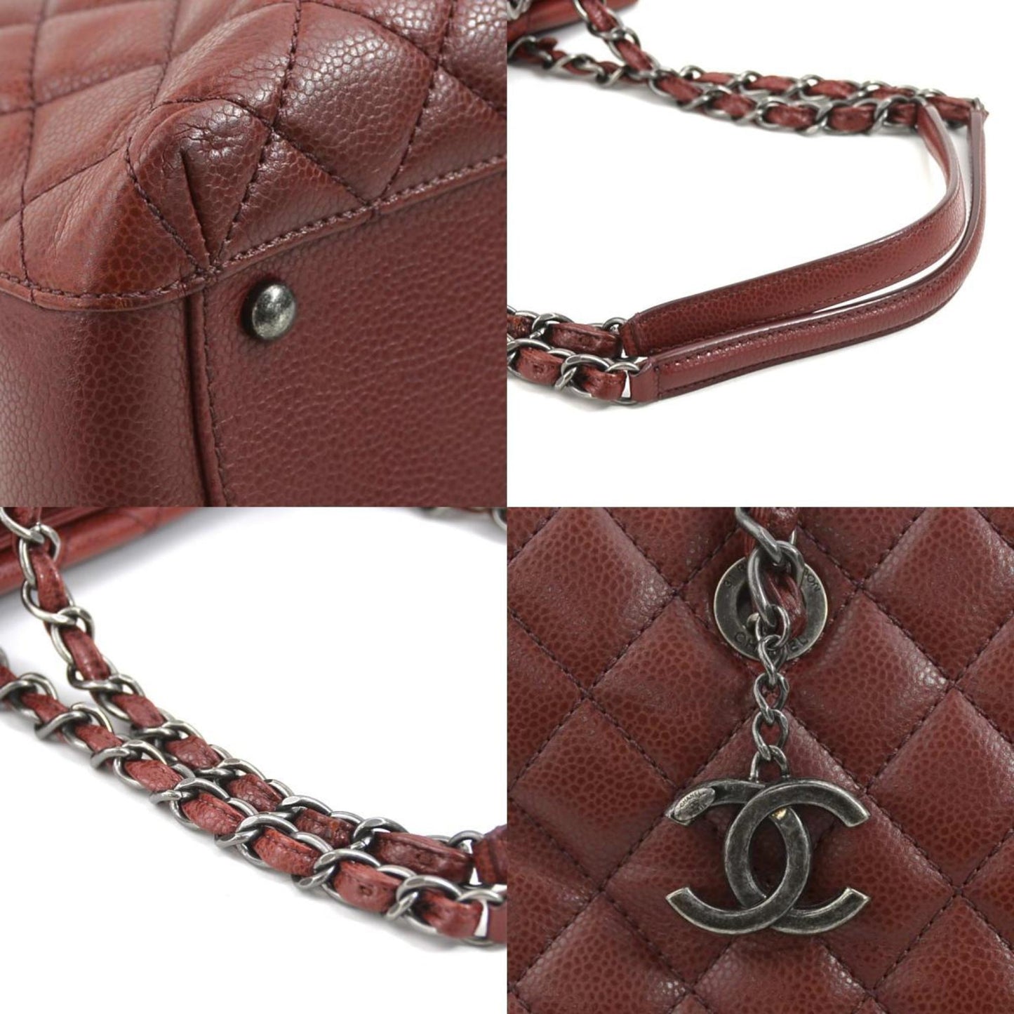 Chanel Bordeaux Leather Shoulder Bag ()