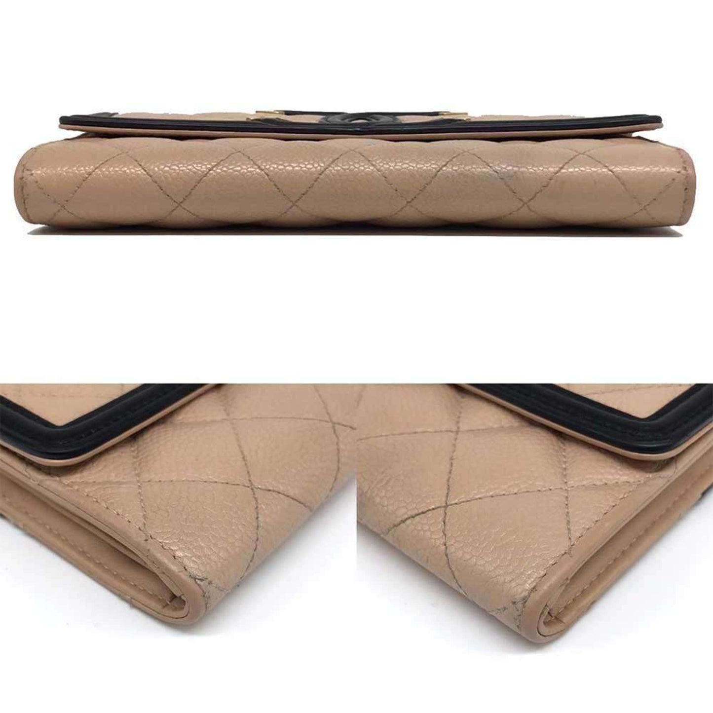 Chanel Beige Grained Calfskin Coin Purse/Coin Case ()