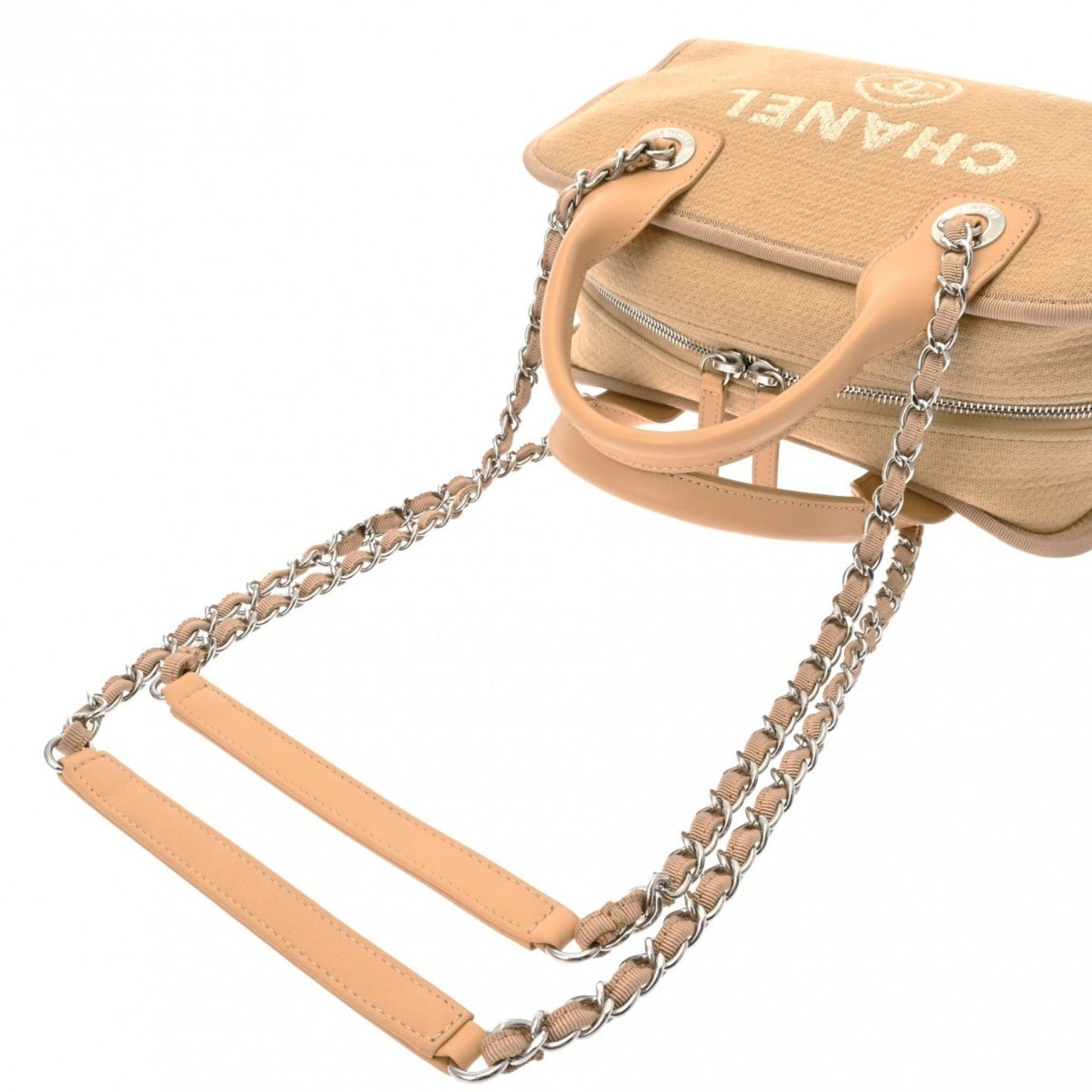 Chanel Beige Canvas Handbag ()