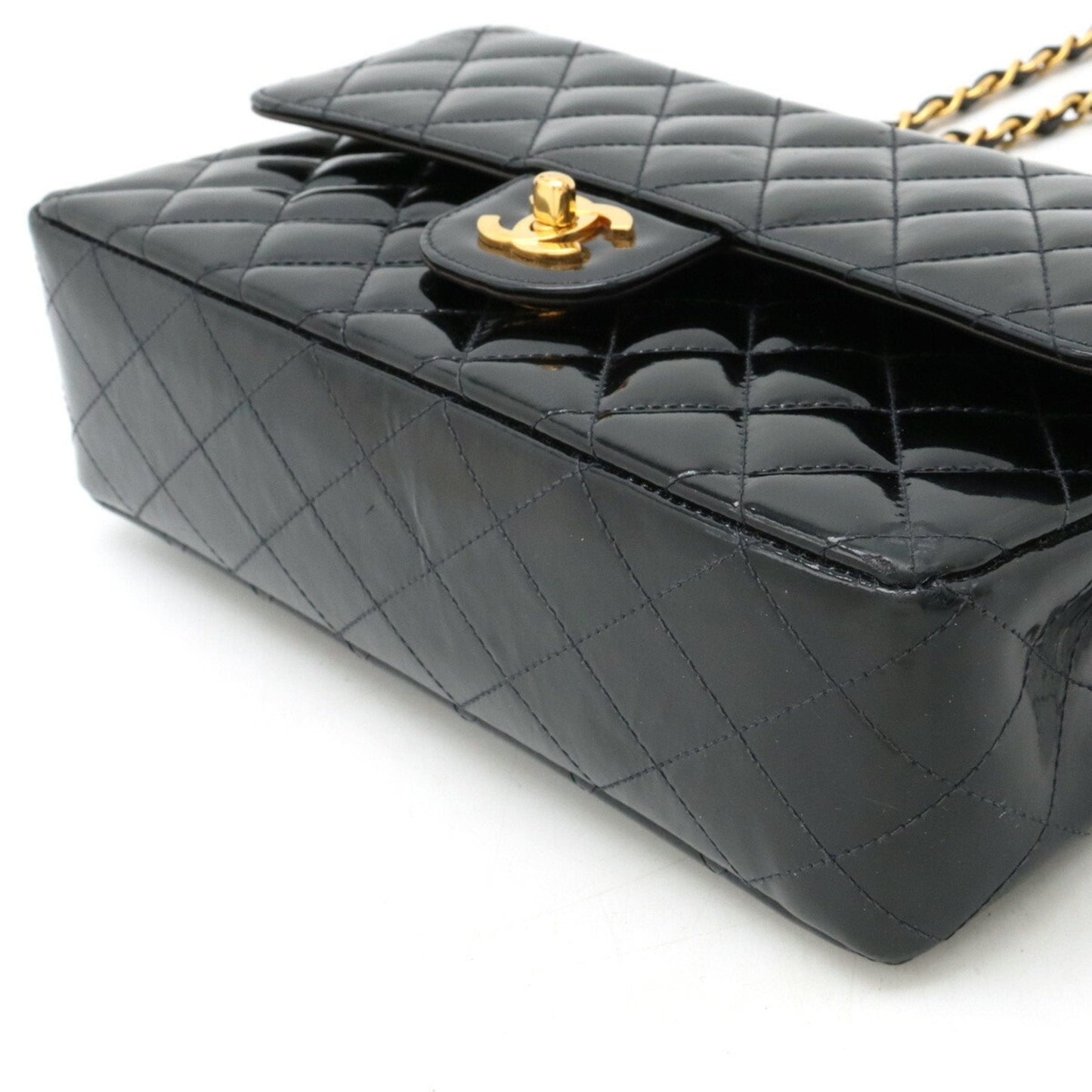 Chanel Black Patent Leather Shoulder Bag ()