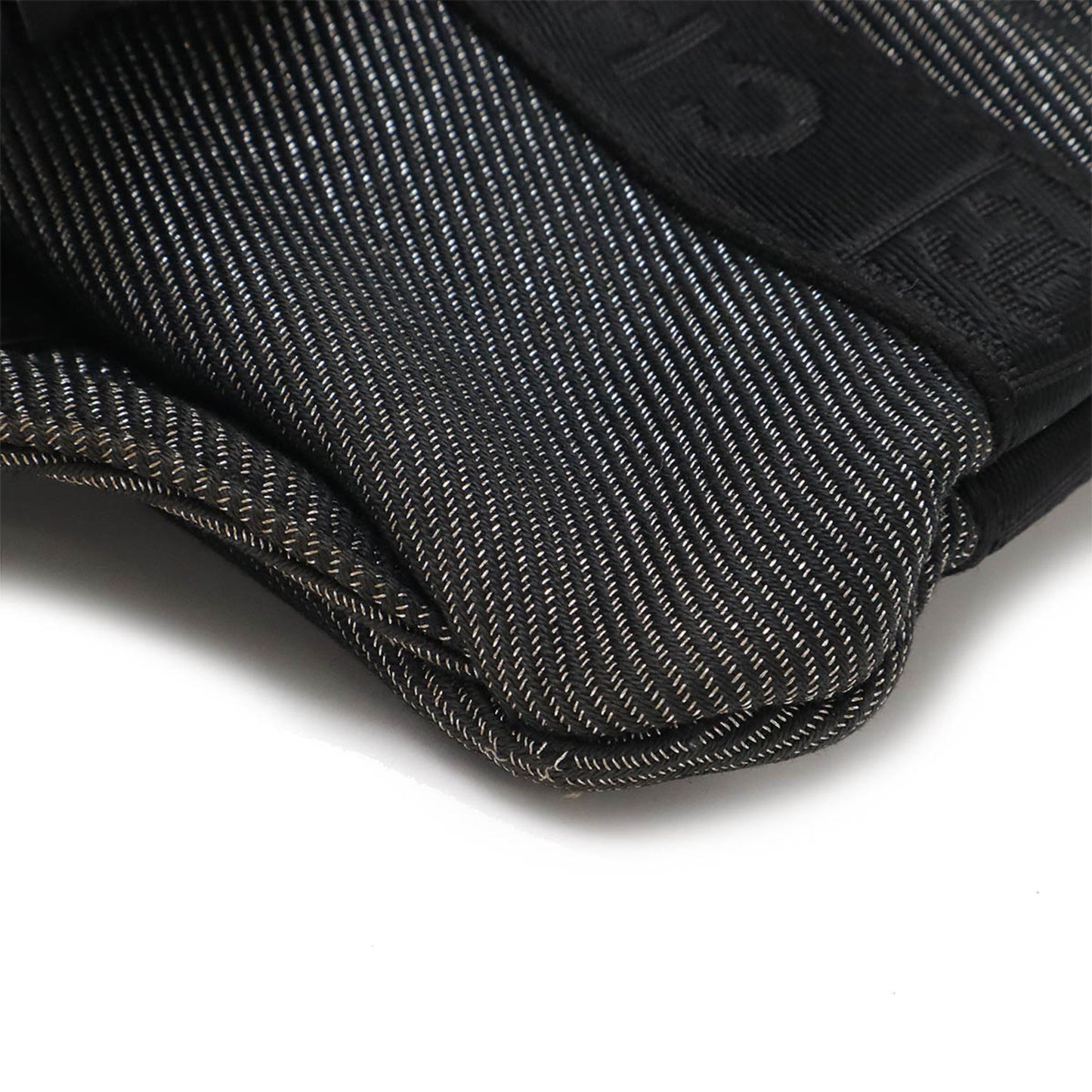 Chanel Black Silver Jacquard Leather Sling Bag ()