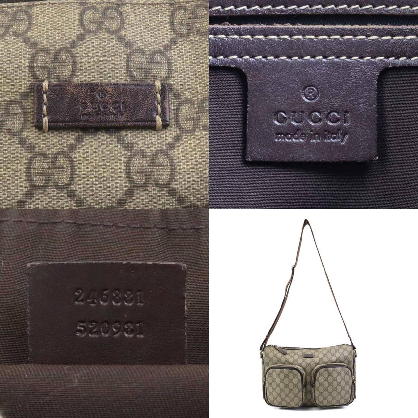 Gucci Brown Gg Supreme Canvas Shoulder Bag ()