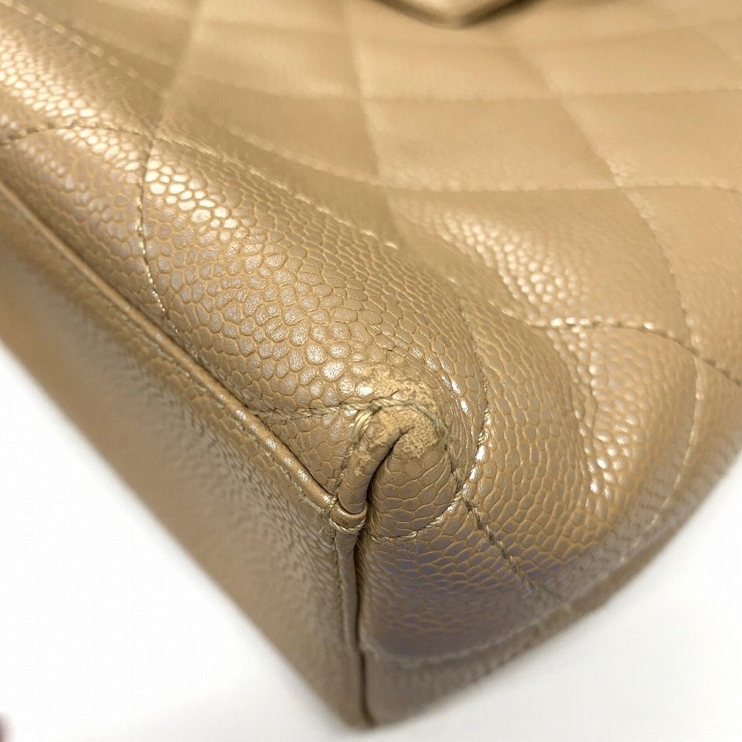 Chanel Beige Leather Handbag ()