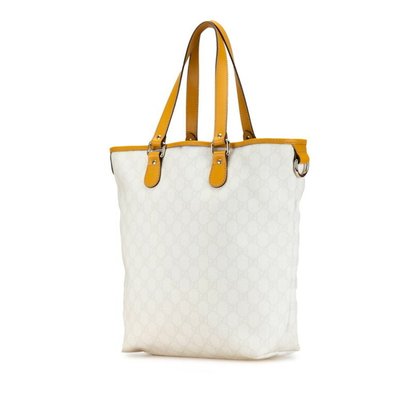 Gucci White Yellow Pvc Leather Tote Bag ()