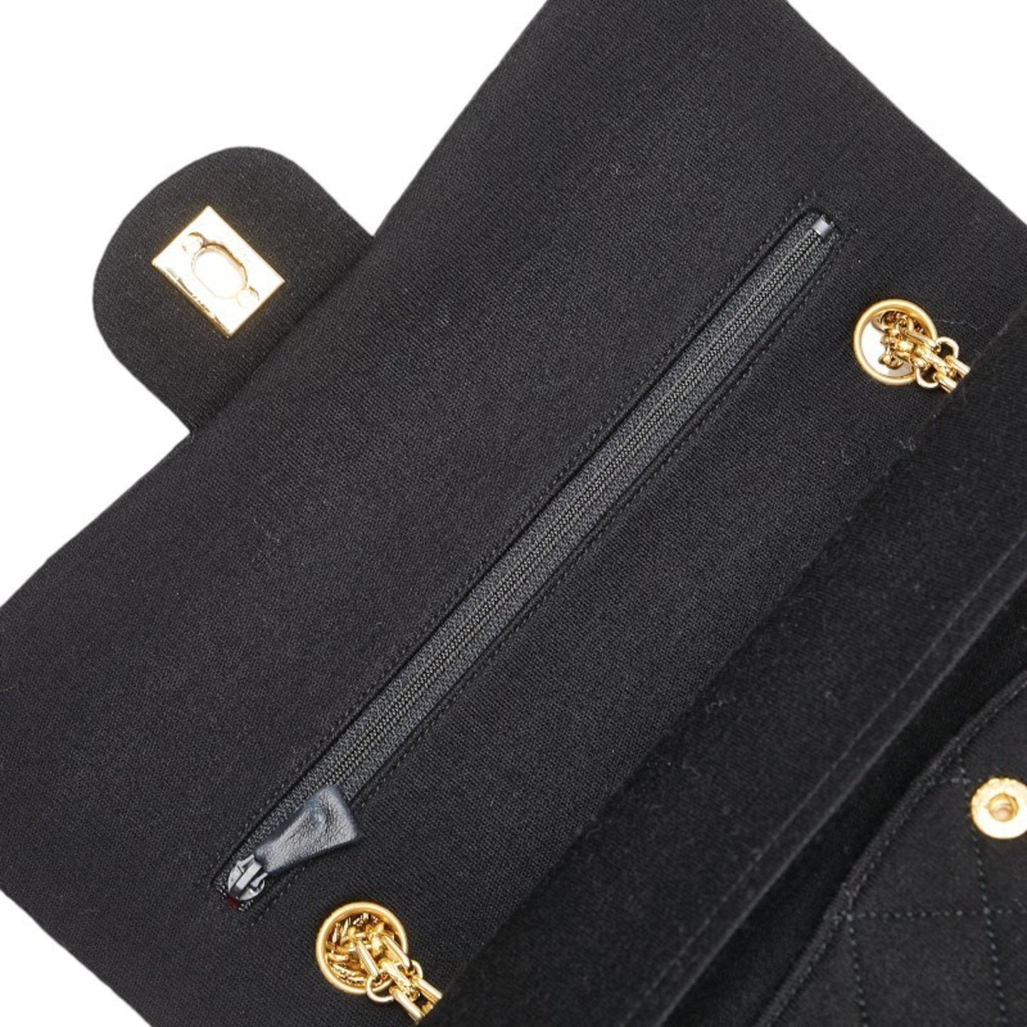 Chanel Black Cotton Jersey Shoulder Bag ()