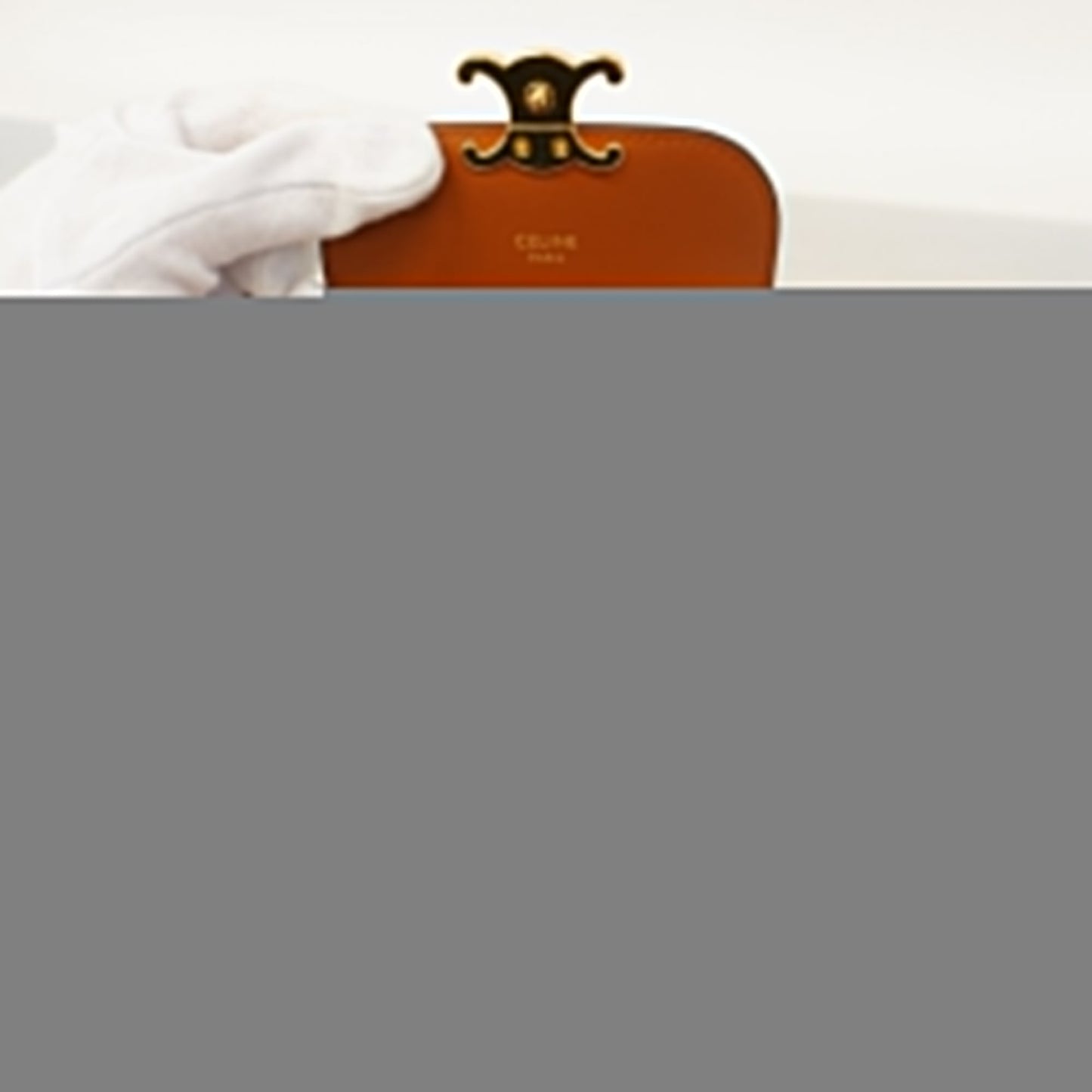 Celine Triomphe Tri-fold Wallet Black Women's