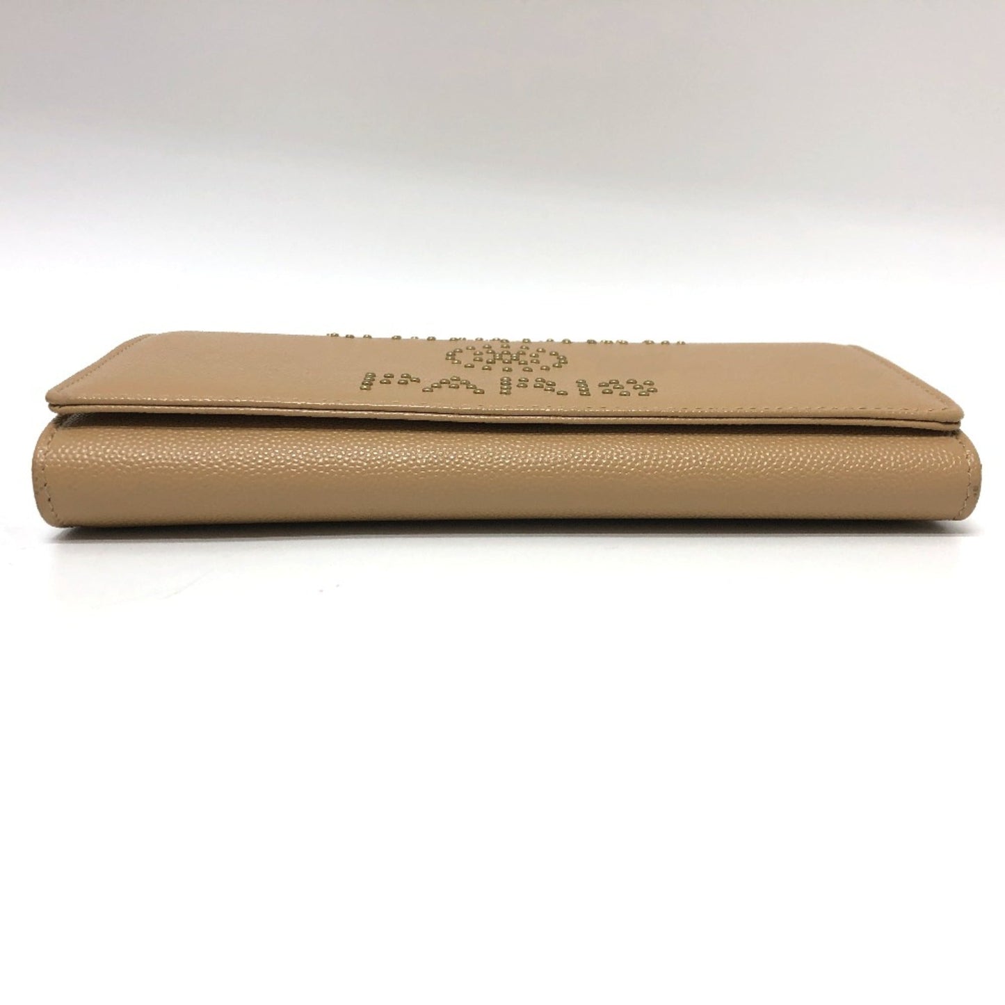 Chanel Beige Leather Long Wallet (Bi-Fold) ()