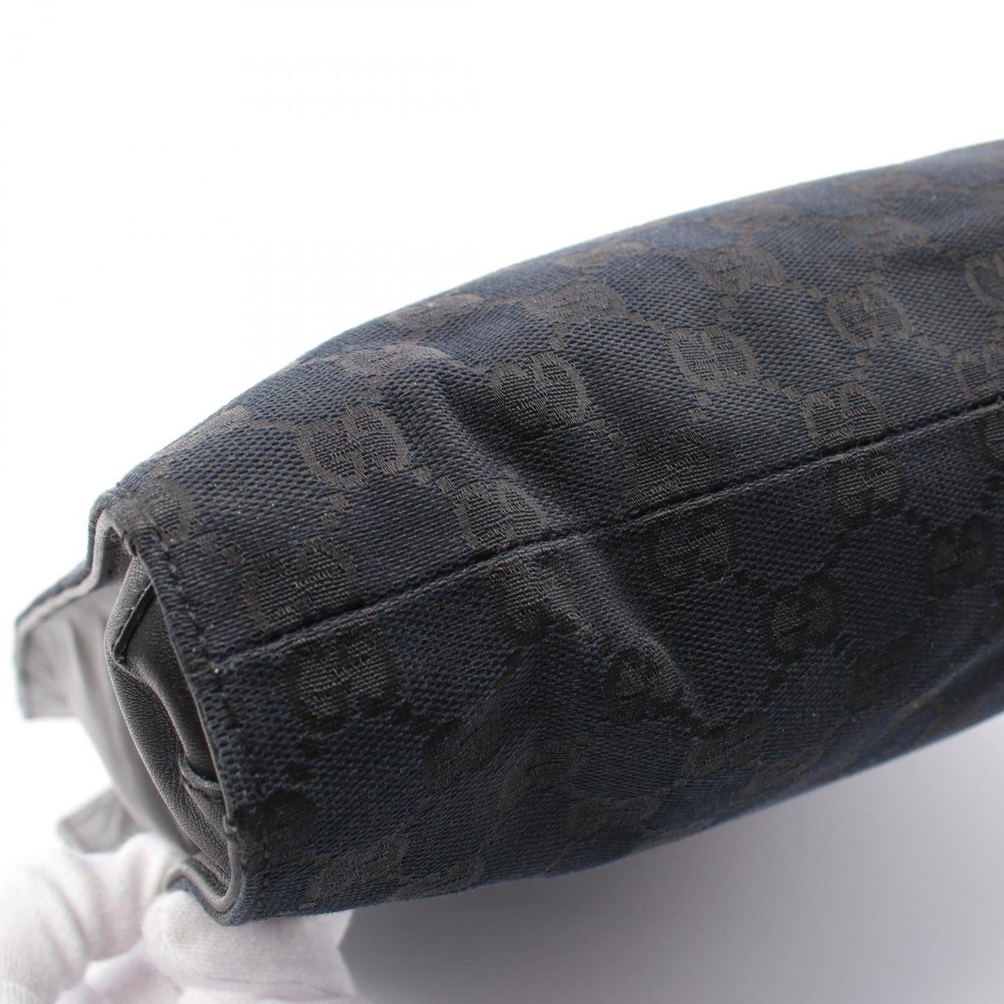 Gucci Black Canvas Leather Tote Bag ()