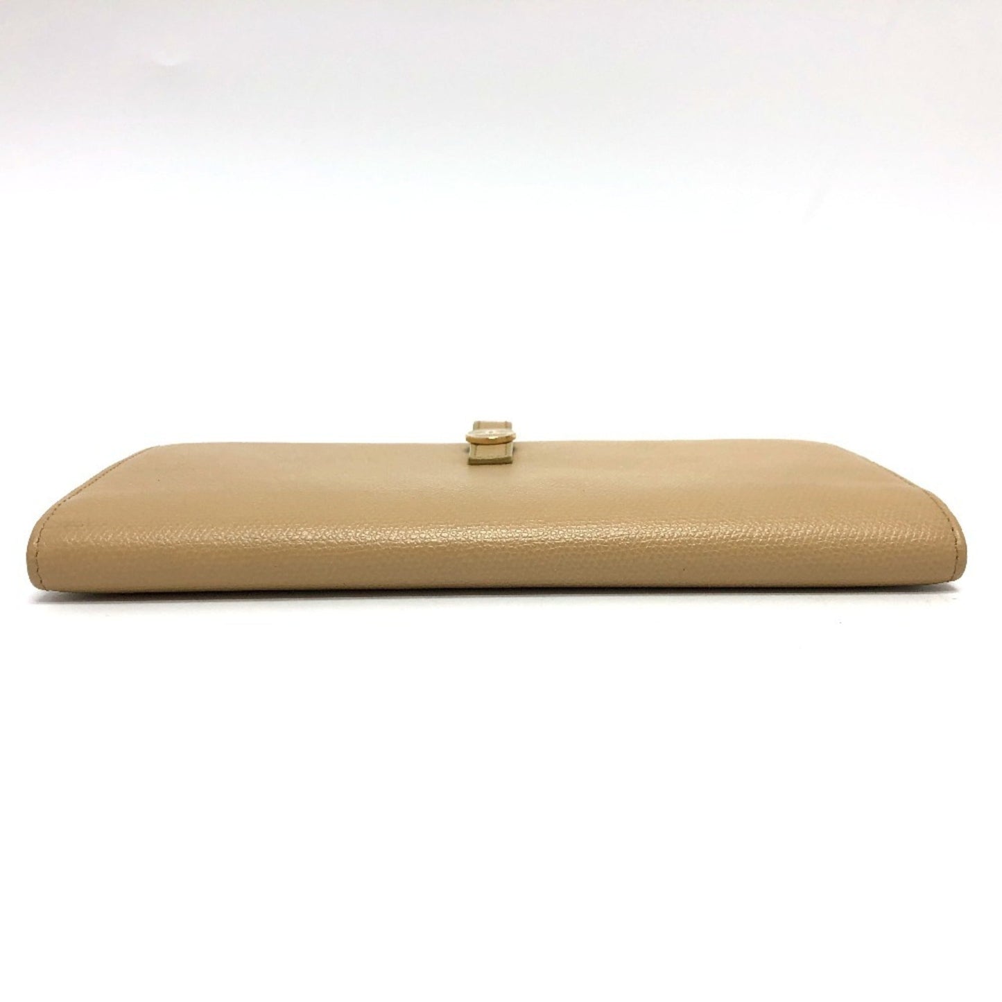 Chanel Beige Leather Long Wallet (Bi-Fold) ()