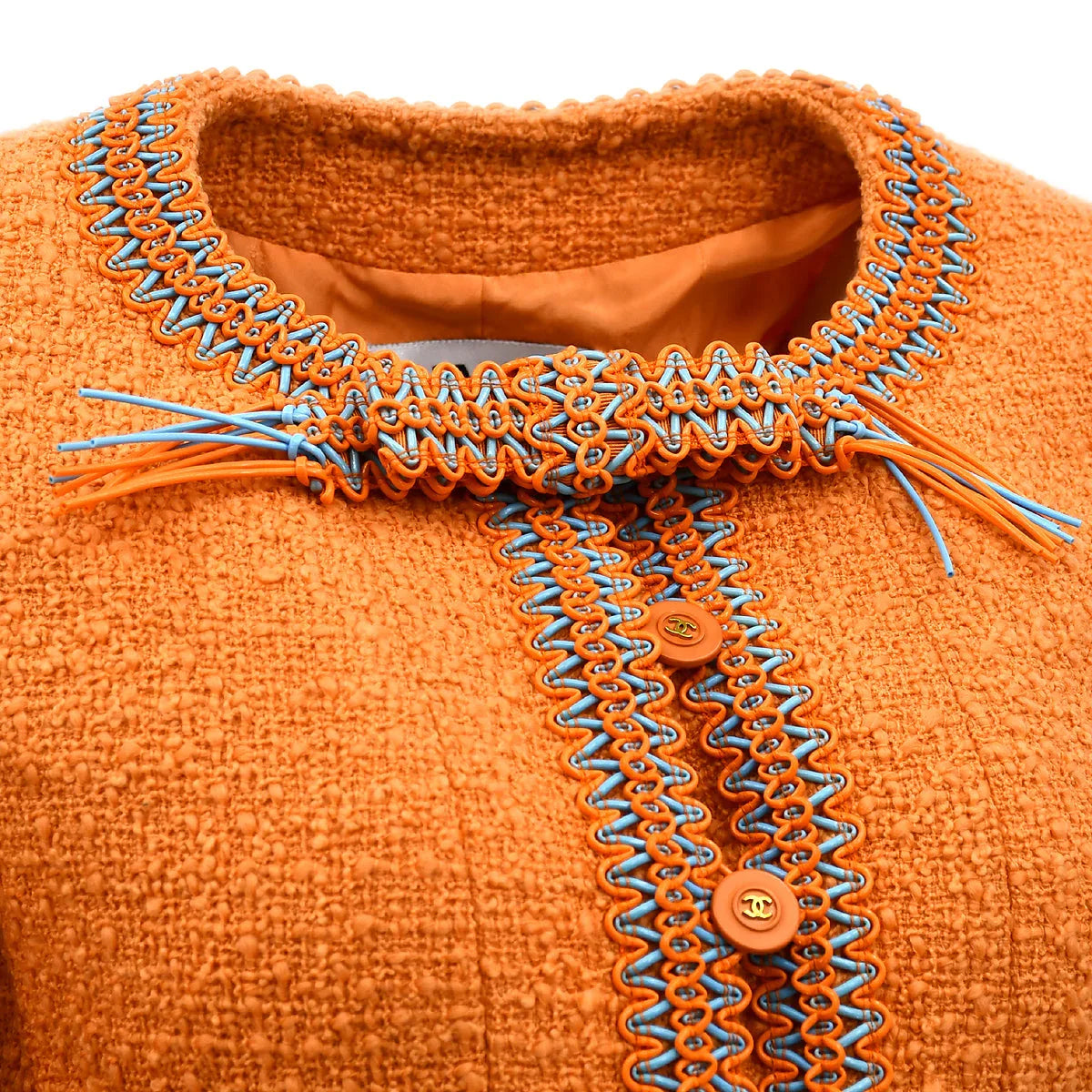 Chanel Collarless Jacket Orange 94P #38