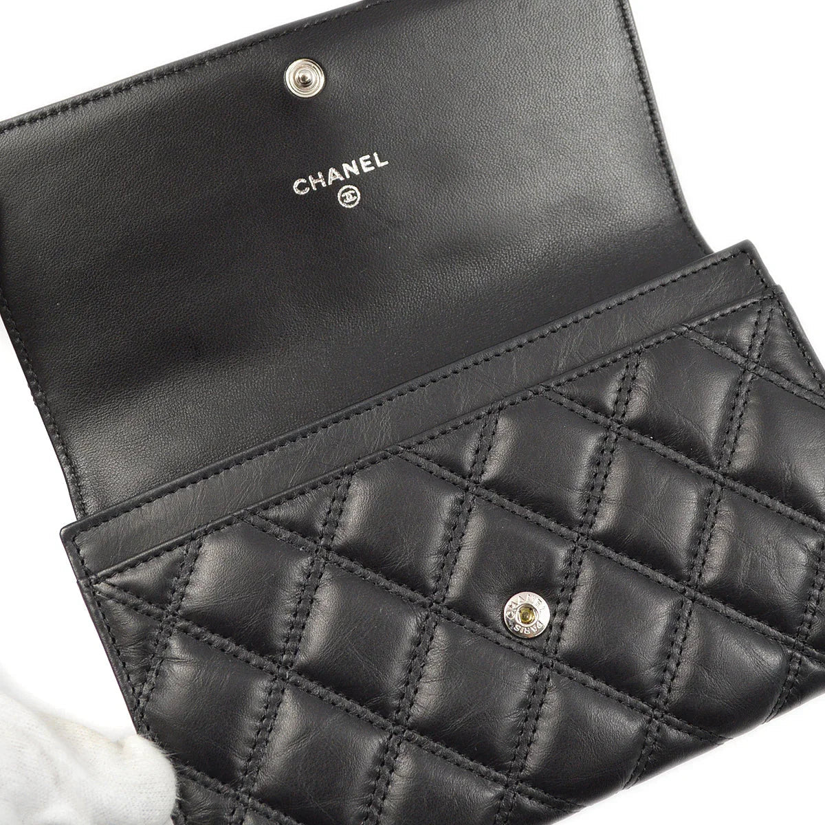 Chanel 2006-2008 Black Calfskin Bifold Wallet