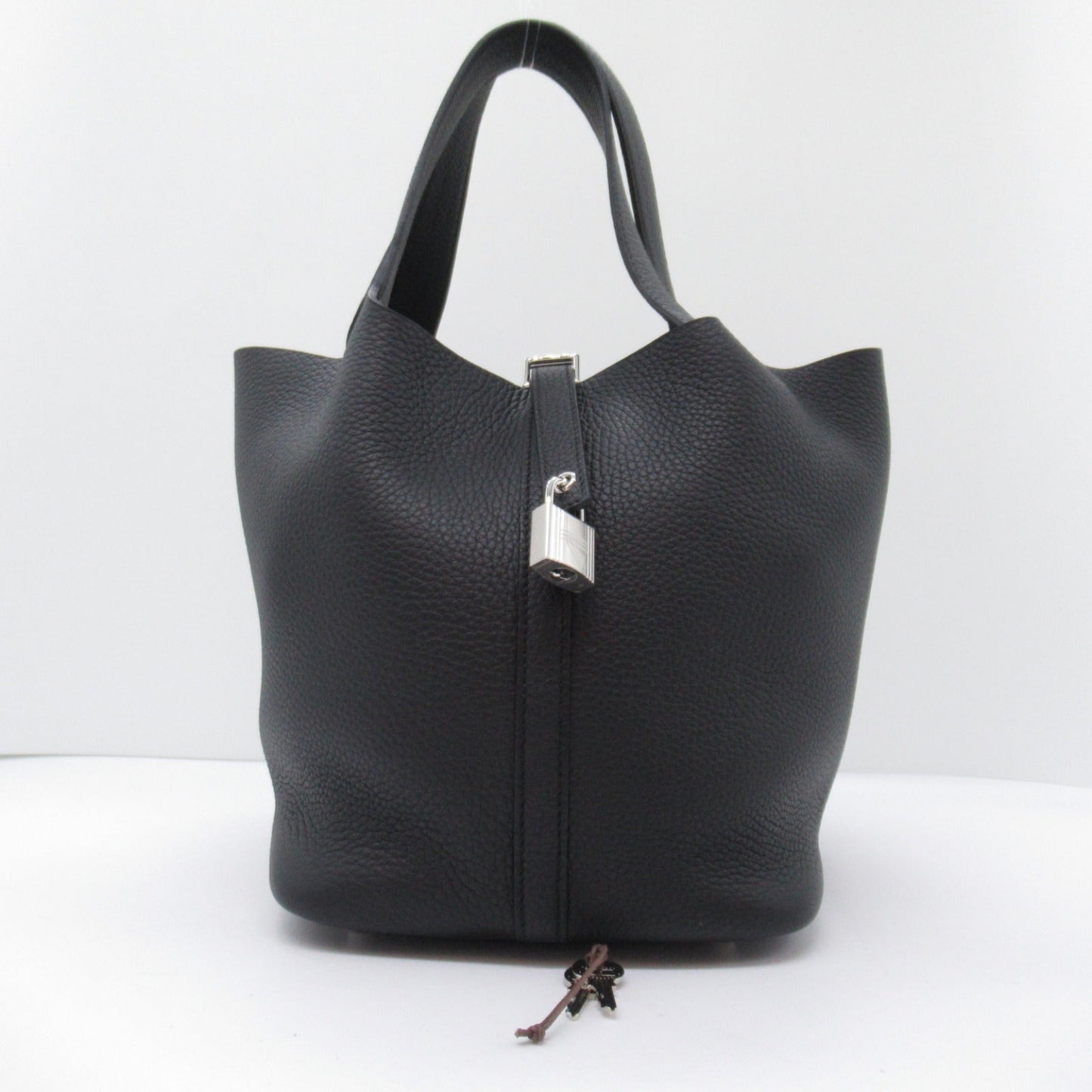 Hermes Picotin Lock MM Leather Handbag Black