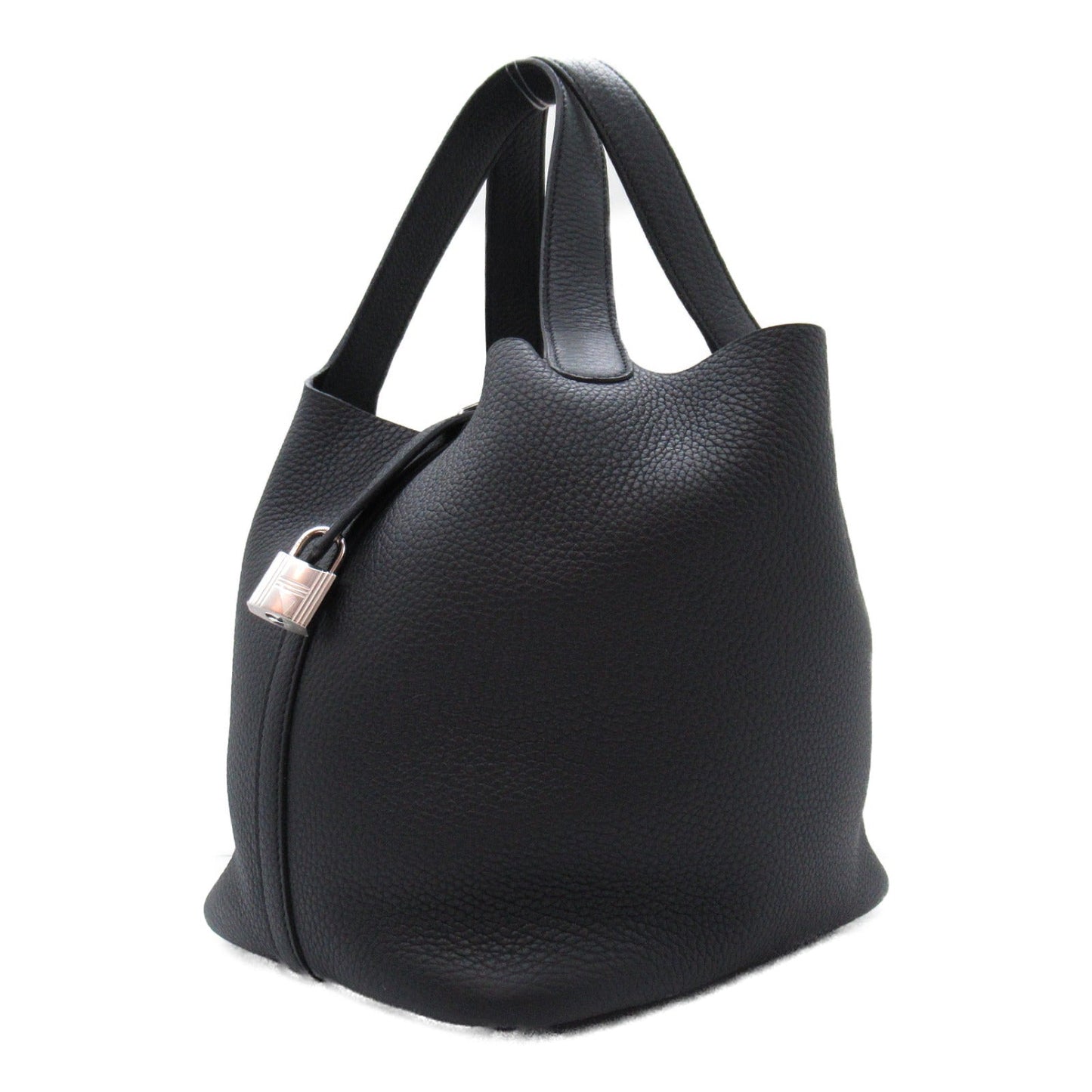 Hermes Picotin Lock MM Leather Handbag Black