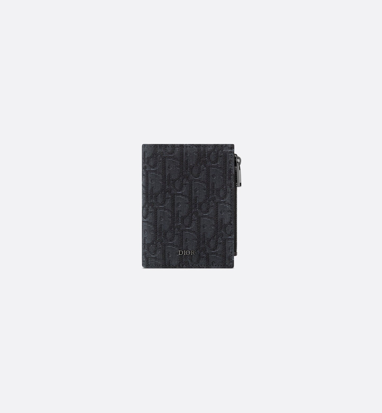 Vertical Compact Card Holder • Black Dior Oblique Jacquard