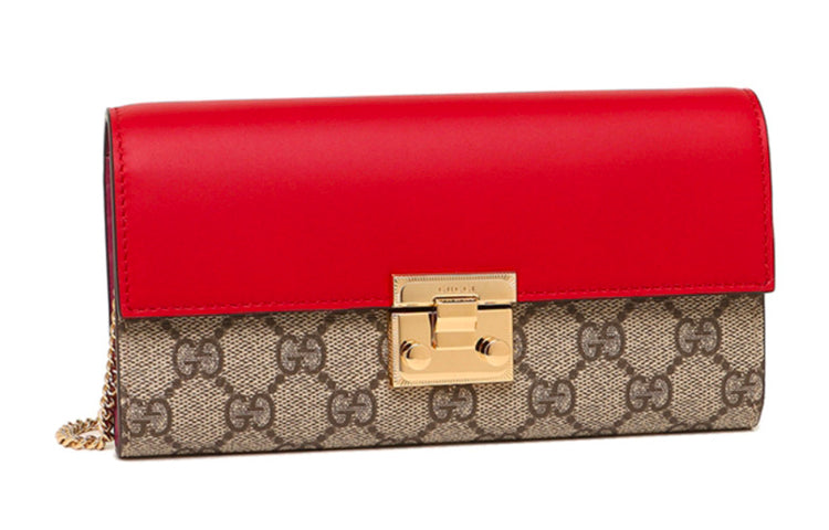 (WMNS) GUCCI Padlock Long Single Shoulder Bag Red 453506-KLQIG-9784