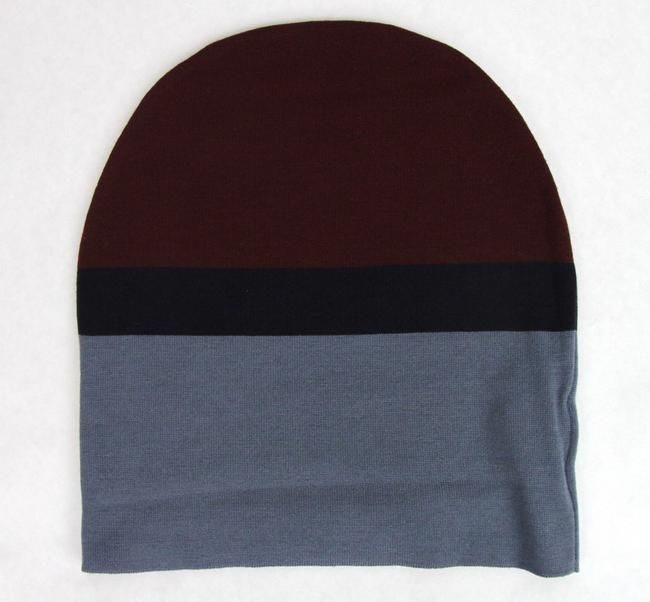 Gucci Unisex Burgundy Blue Wool Beanie Medium Knit Men's Cap