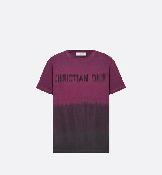T-Shirt • Deep Fuchsia and Black Tie & Dior Cotton Jersey with Signature