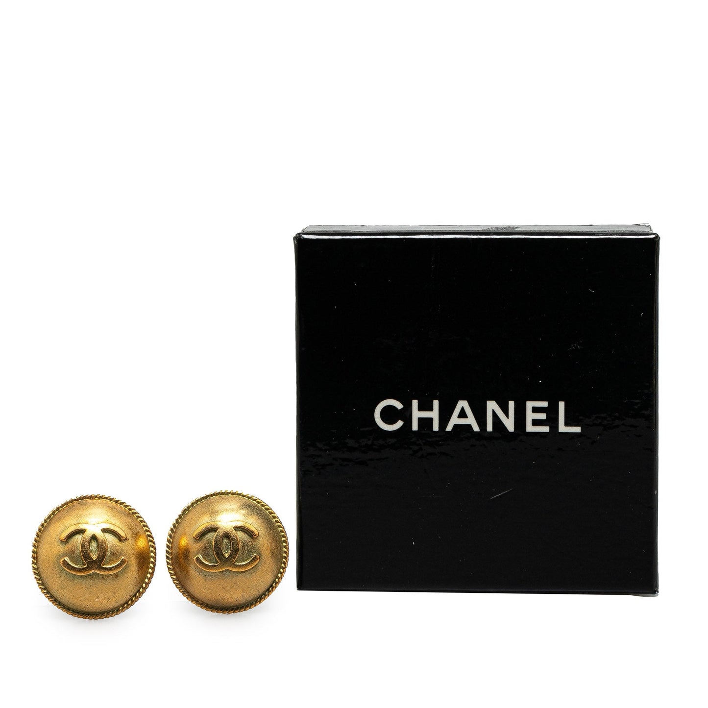 Gold Chanel Gold Plated CC Clip On Earrings