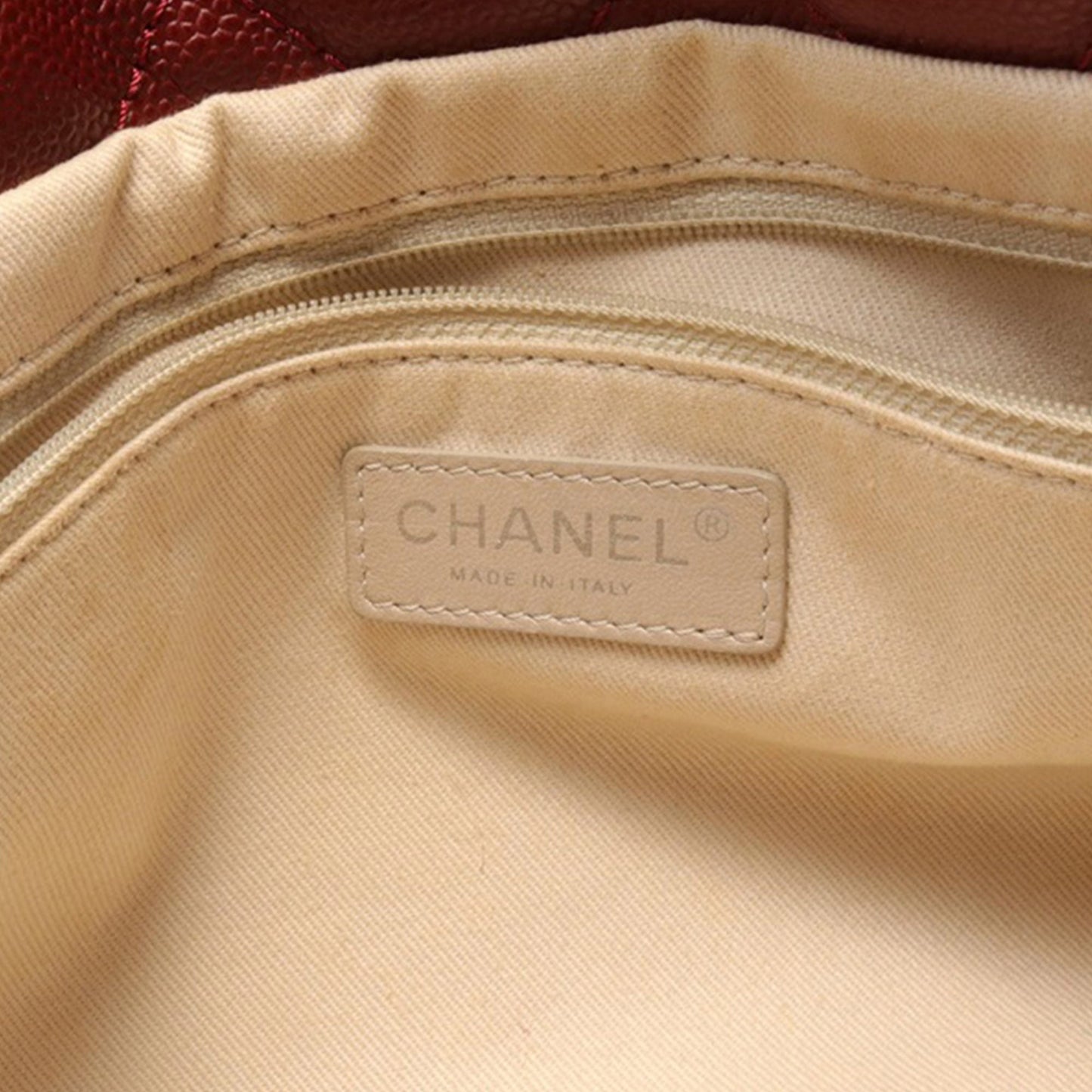 Red Chanel CC Caviar Soft Tote