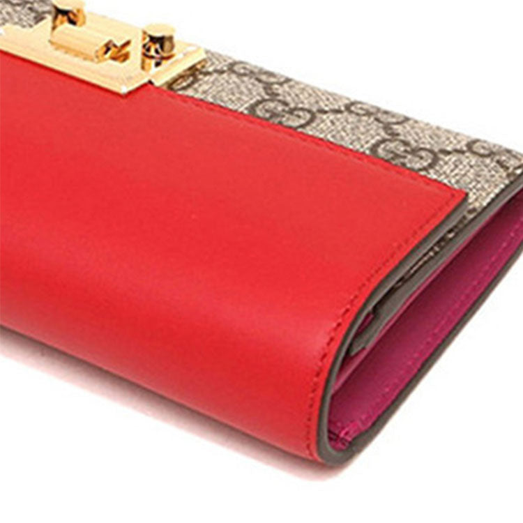 (WMNS) GUCCI Padlock Long Single Shoulder Bag Red 453506-KLQIG-9784