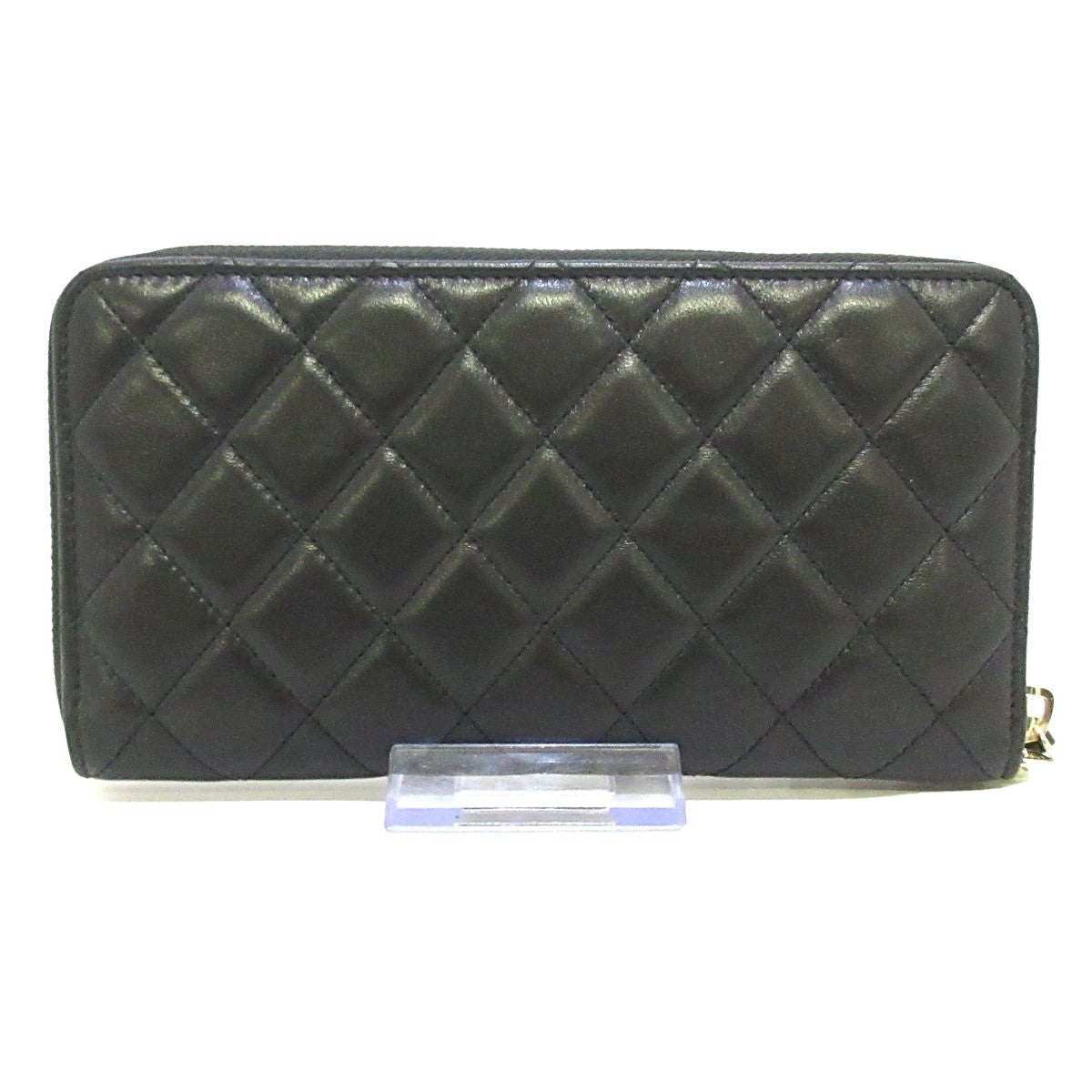 Chanel Black Leather Camellia wallet accessories