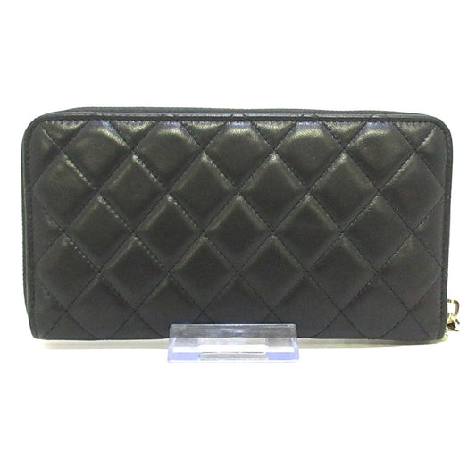 Chanel Black Leather Camellia wallet accessories