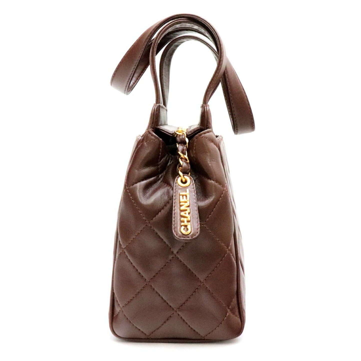 Chanel Brown Leather Chocolate bar handbag bag