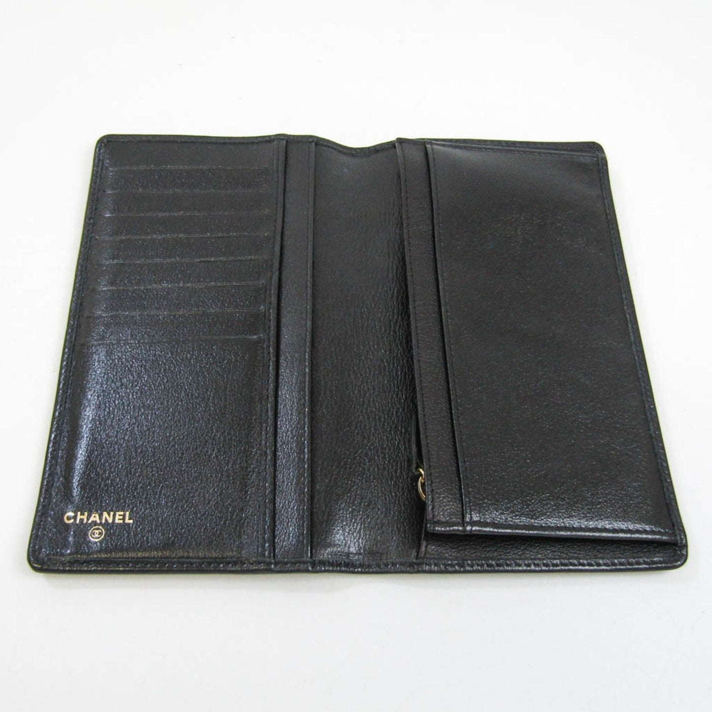 Chanel Black Leather Camellia wallet accessories