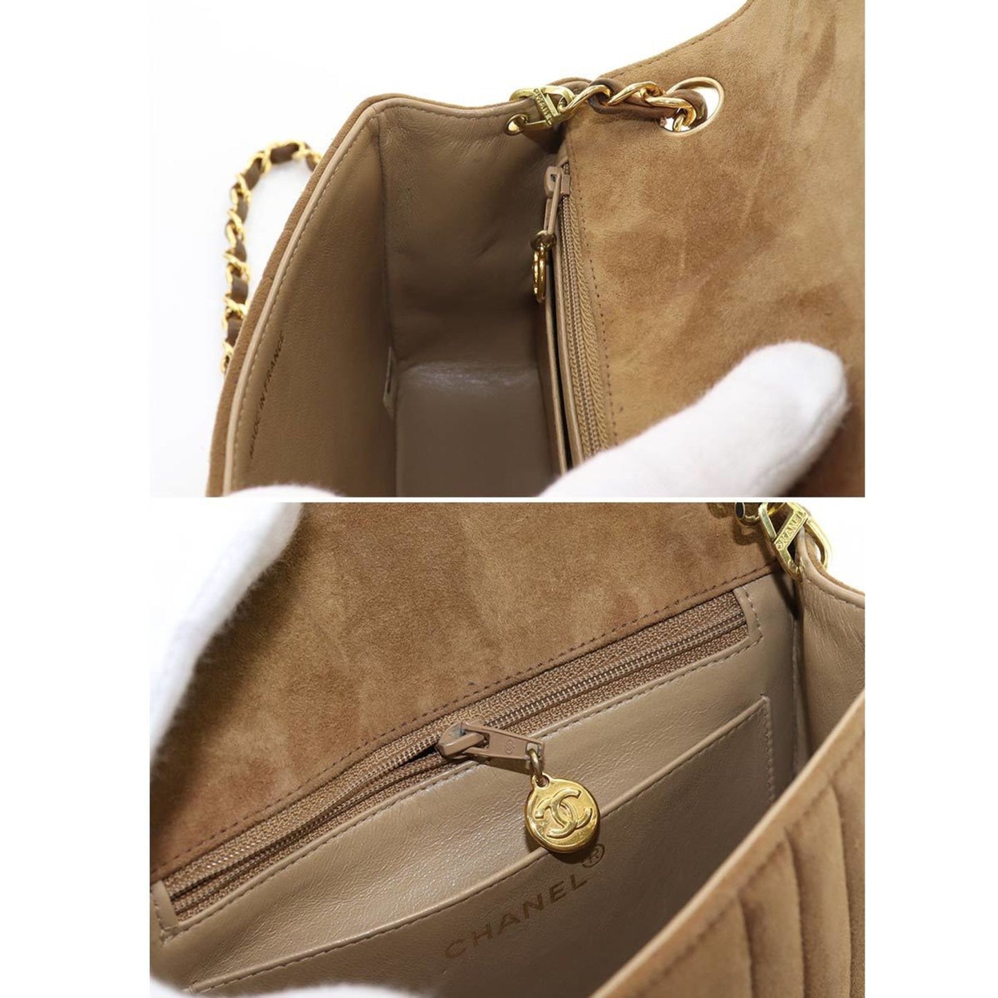 Chanel Brown Suede shoulder bag
