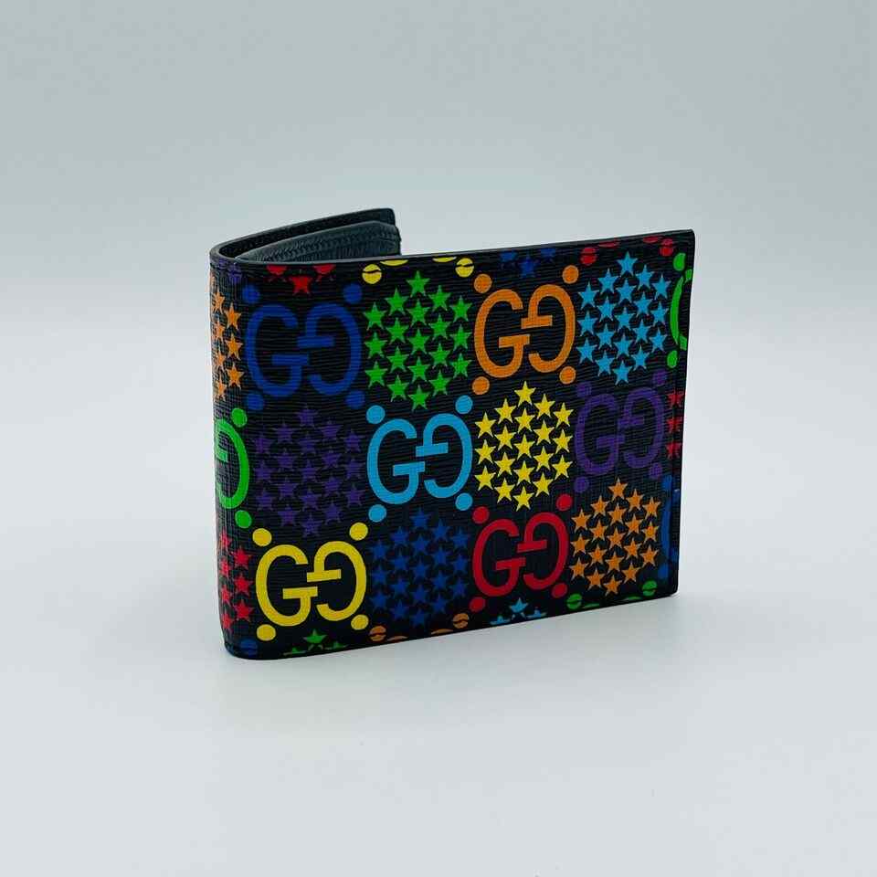 Gucci Unisex Black/Rainbow GG Supreme Psychedelic Bi-fold Wallet