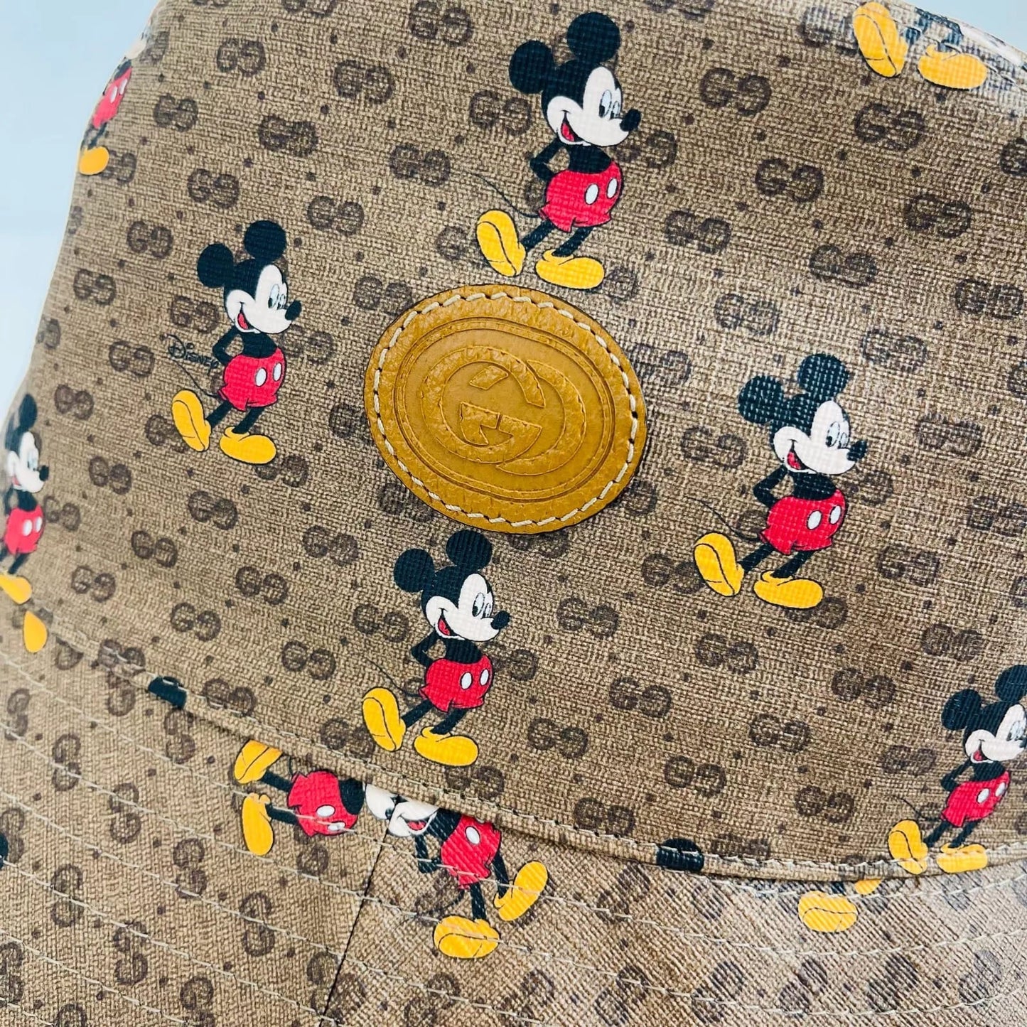 Gucci x Disney Mickey Mouse Brown GG Bucket Hat Limited Edition M