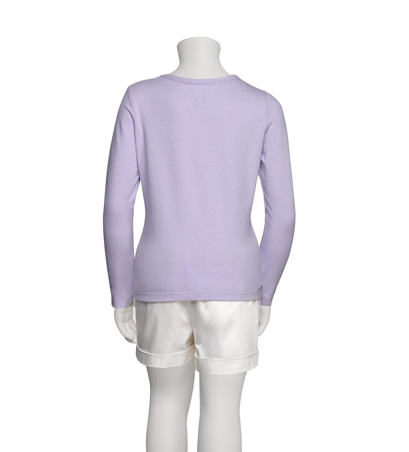 Gucci Kids Lilac Cotton Elastane Butterfly Embroidery Long Sleeve Top T Shirt 258571